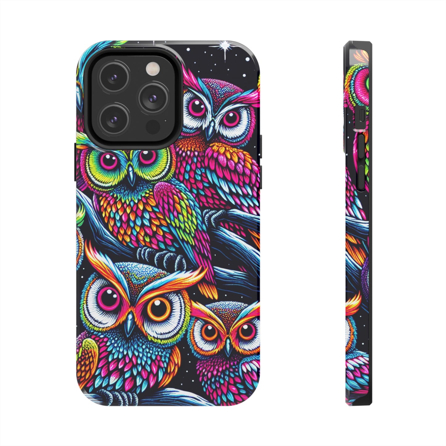 "Neon Nocturne" NEON Owls Tough Phone Case
