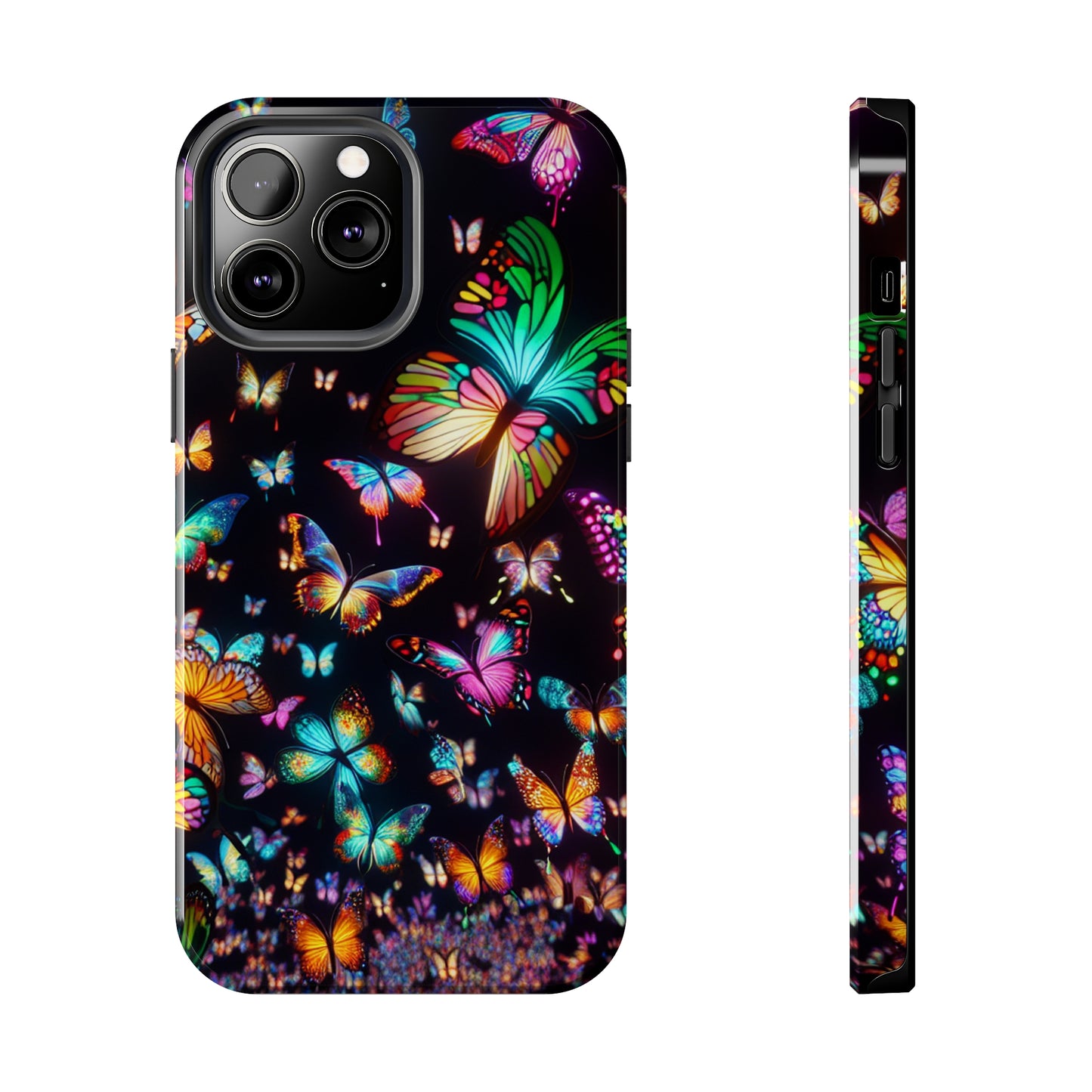 Neon Butterflies Dance NEON Butterflies Tough Phone Case Iphone 6 7 8 9 10 11 12 13 14 SE X XR XS Pro Max Mini Plus