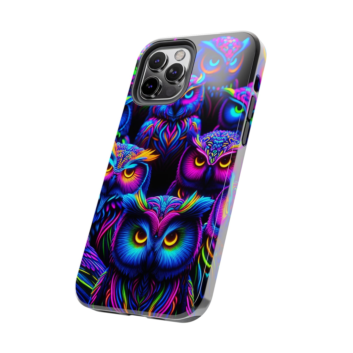 Neon Owl Congregation. NEON Owls Tough Phone Case