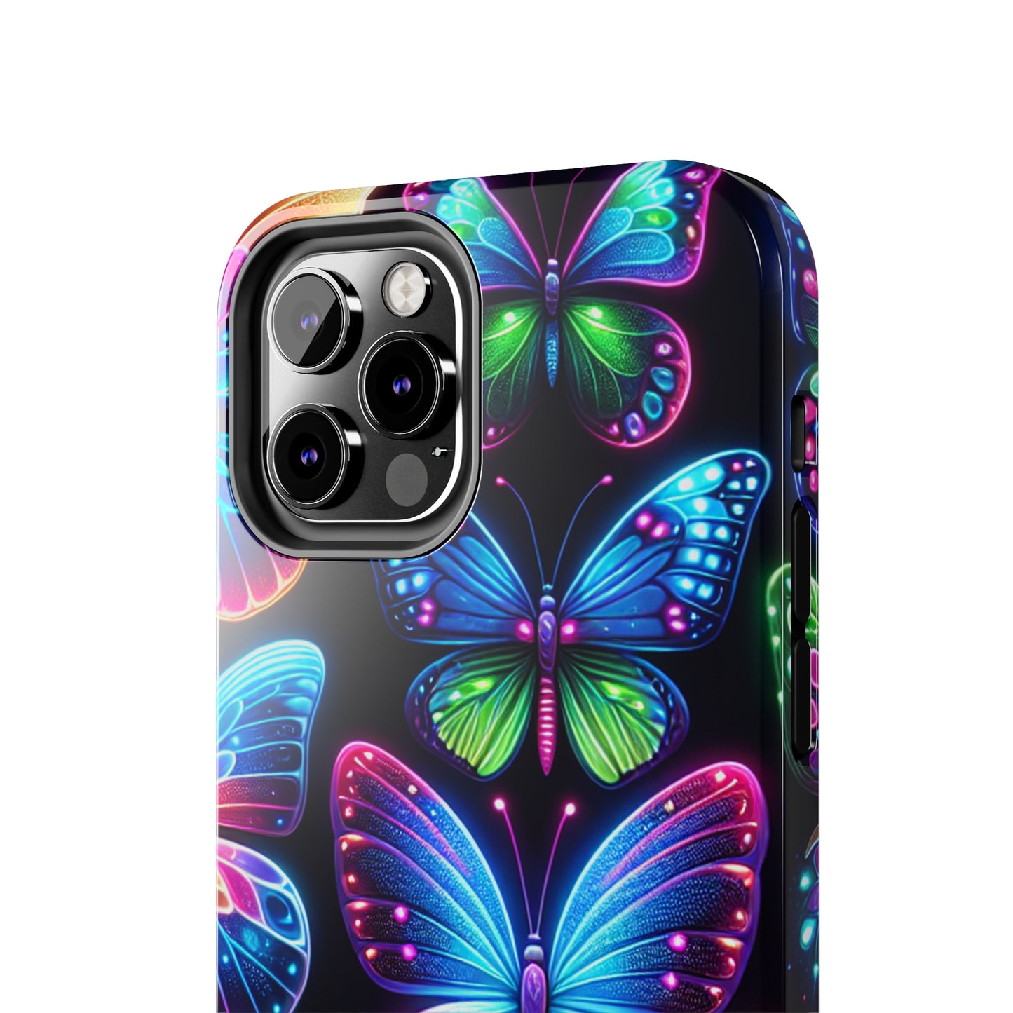"Dance of the Neon Butterflies" NEON Butterflies Tough Phone Case Iphone 6 7 8 9 10 11 12 13 14 SE X XR XS Pro Max Mini Plus