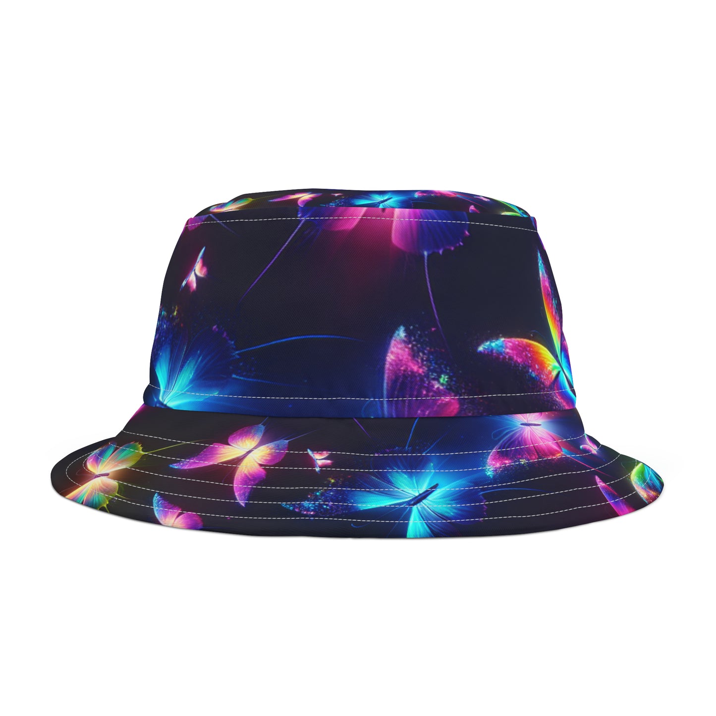 "Tapestry of Vibrant Luminosity" Neon Butterflies Bucket Hat