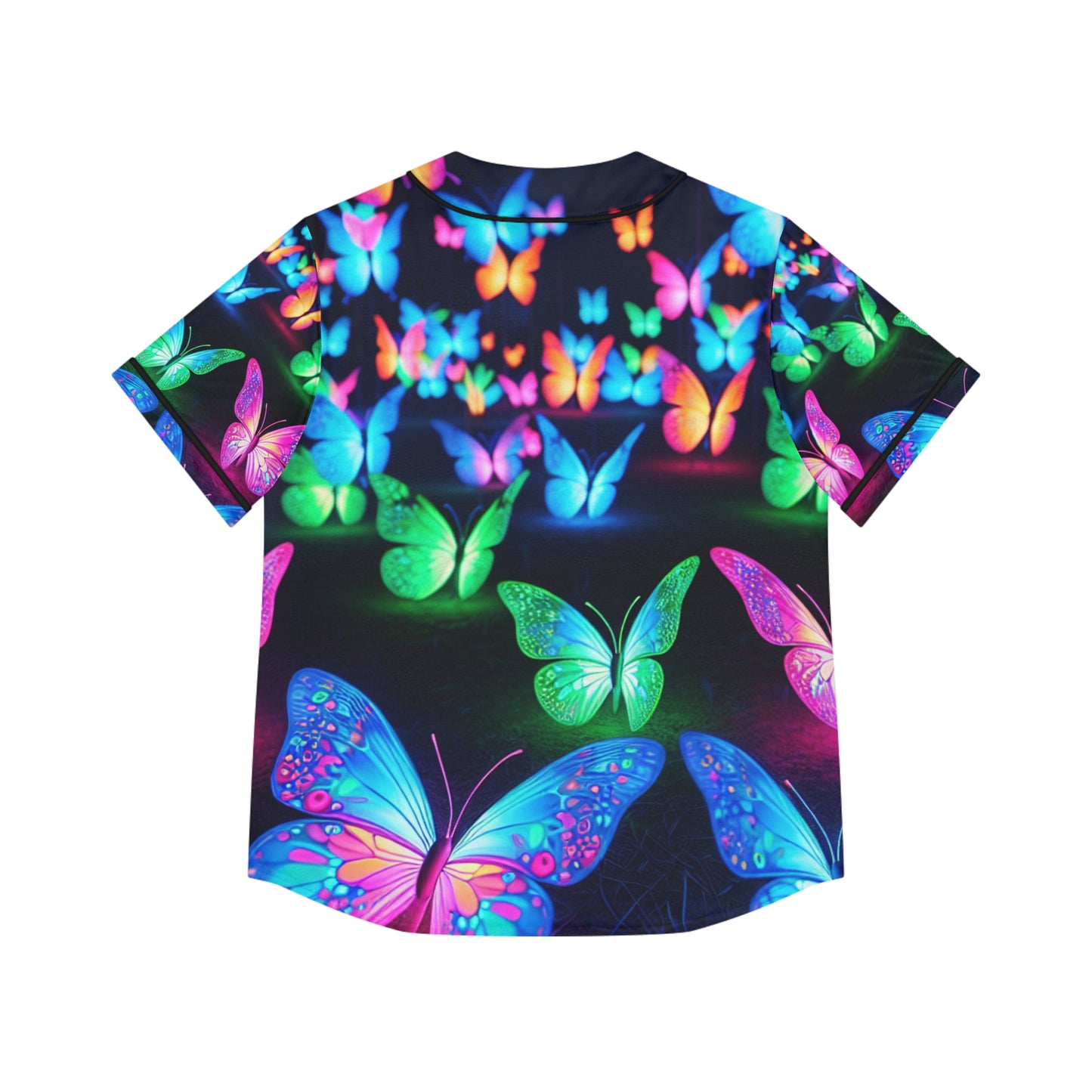 "Electric Flutter" Neon Butterflies Womans Jersey