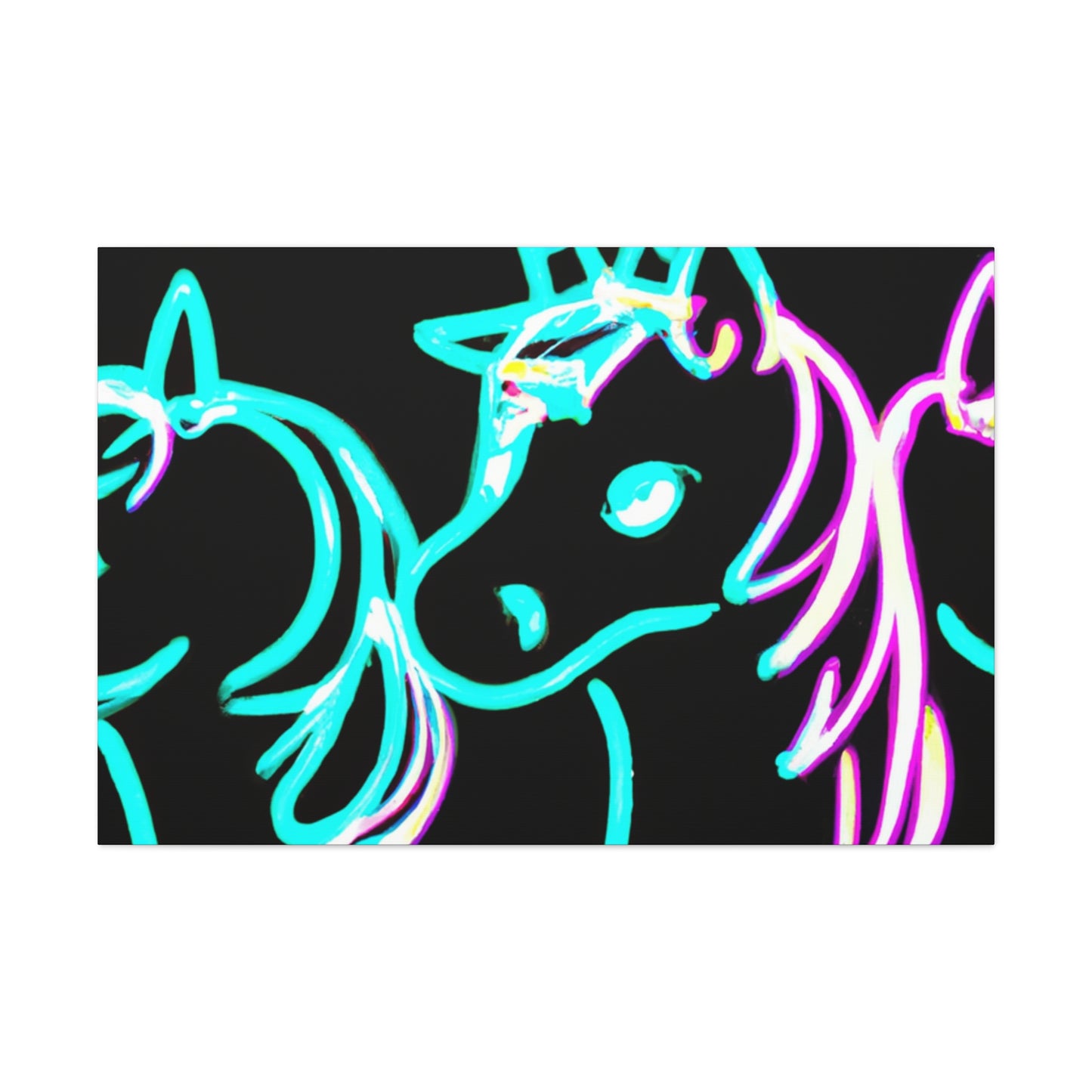 "Neon Unicorn Carnival" NEON Unicorns Art Canvas