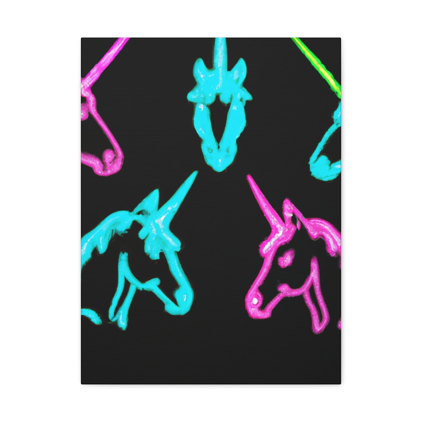 Neon Night Unicorn Prism NEON Unicorns Art Canvas