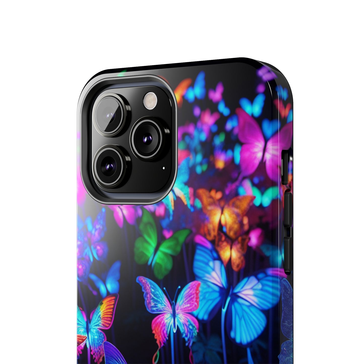 "Neon Flutterby Lights" NEON Butterflies Tough Phone Case