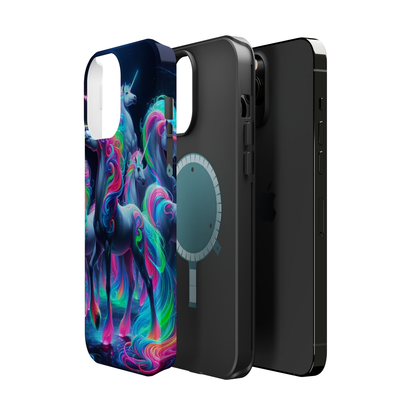 Neon Unicorn Prism. Neon Unicorns Premium Art Magsafe Magnet Tough IPhone 13 14 15 Pro Plus Max and Mini in Matte and Glossy Phone cases