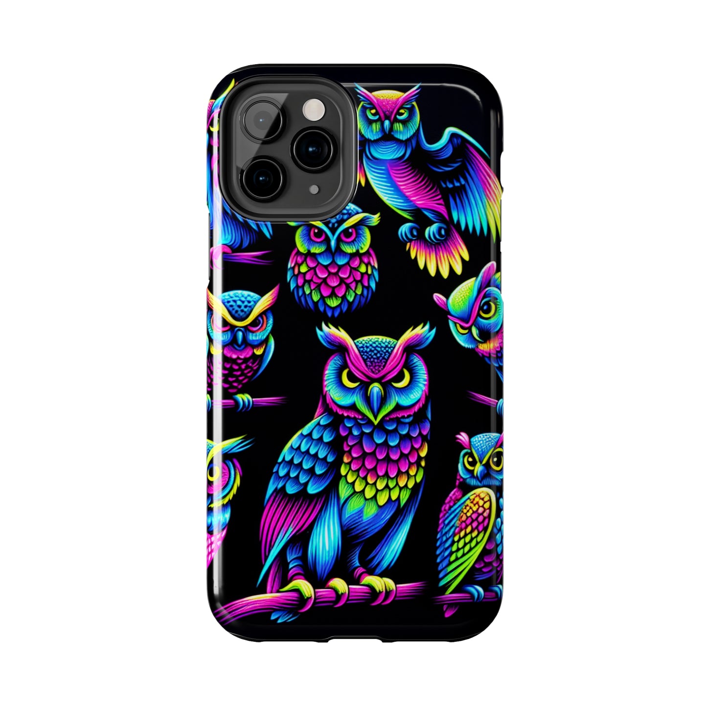 Neon Glowing Owls. NEON Owls Tough Phone Case