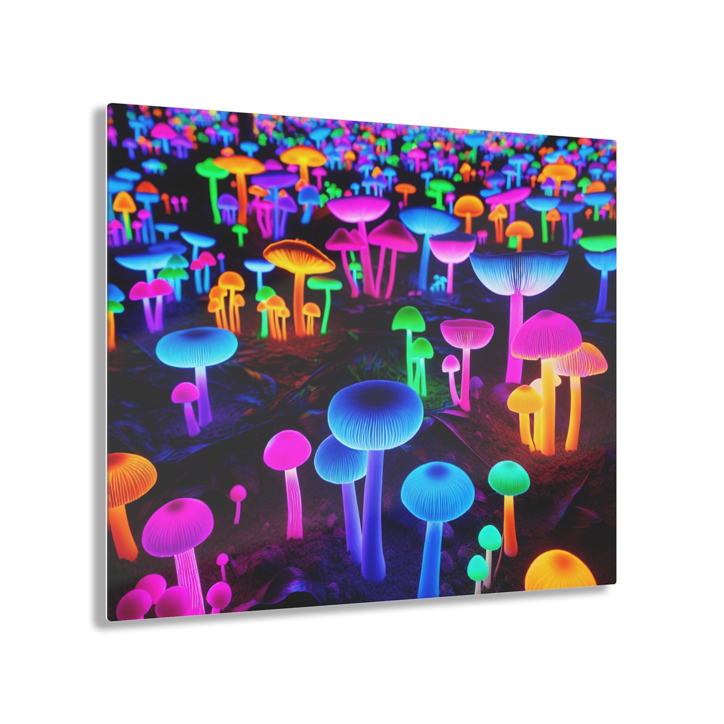Neon Fungi Vibes. Mushrooms 1/4" Glossy Acrylic Art