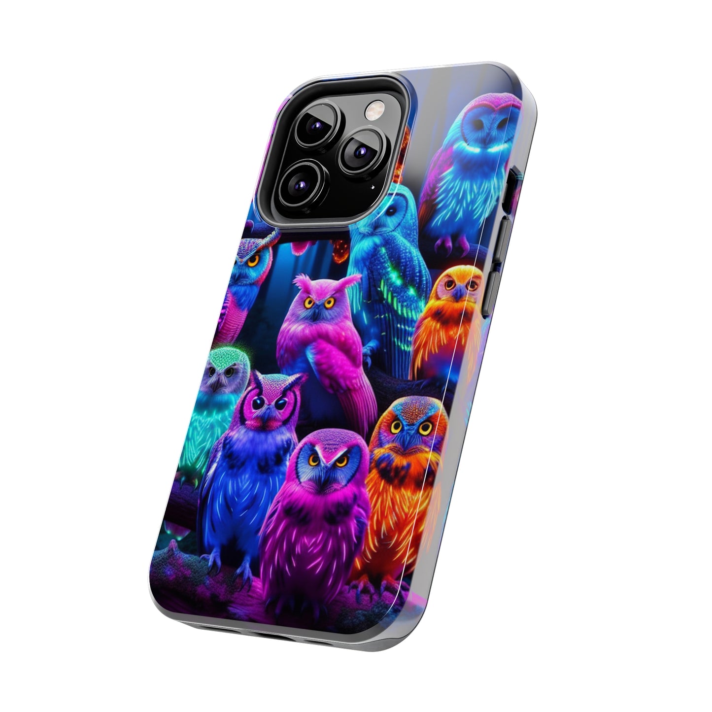 Neon Party of Owls NEON Owls Phone Case Iphone 7 8 9 10 11 12 13 14 Pro Max Mini Plus XR XS SE