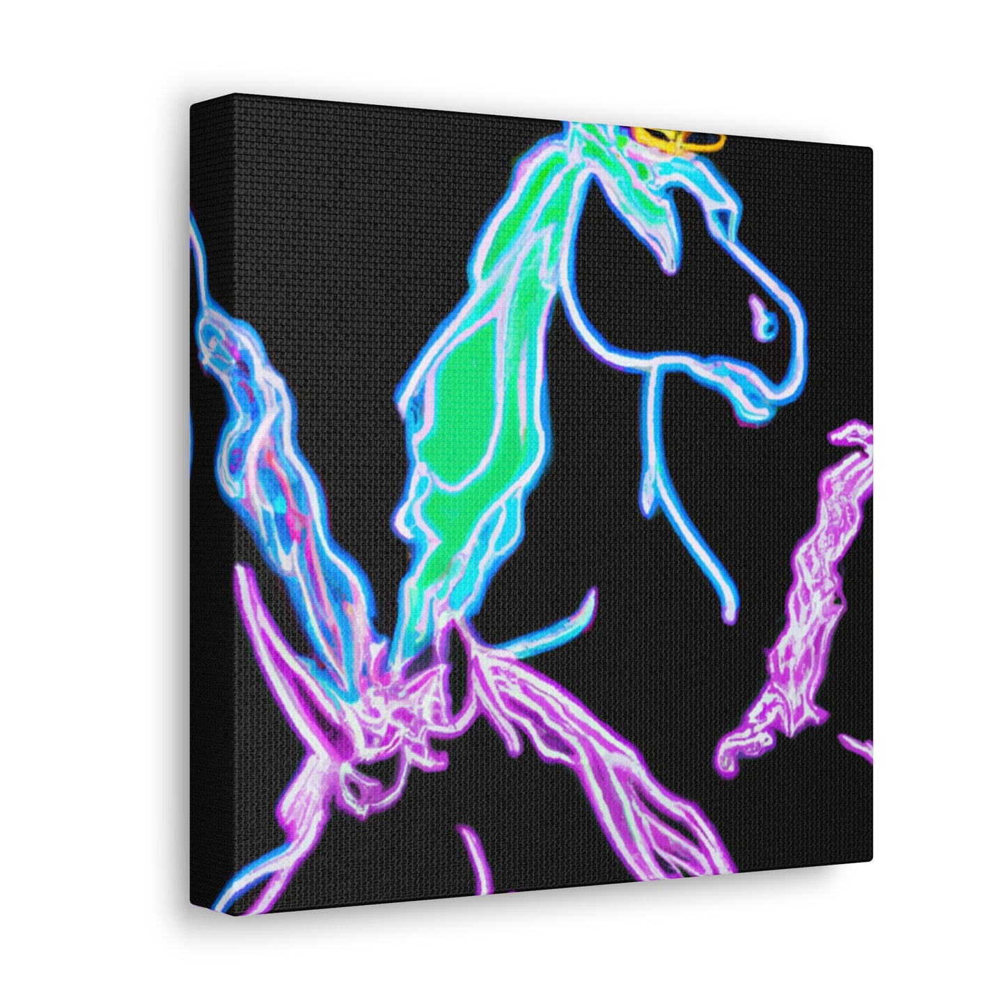 "Galactic Shebang of Neon Unicorns" NEON Unicorns Art Canvas