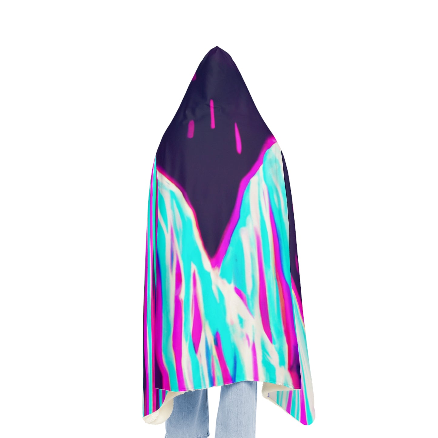 Neon Abstract Evolution - NEON Infinity Patterns Art Hooded Snuggle Blanket