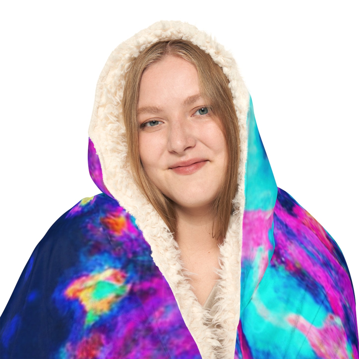 Neon Infinity Splendor - NEON Infinity Patterns Art Hooded Snuggle Blanket
