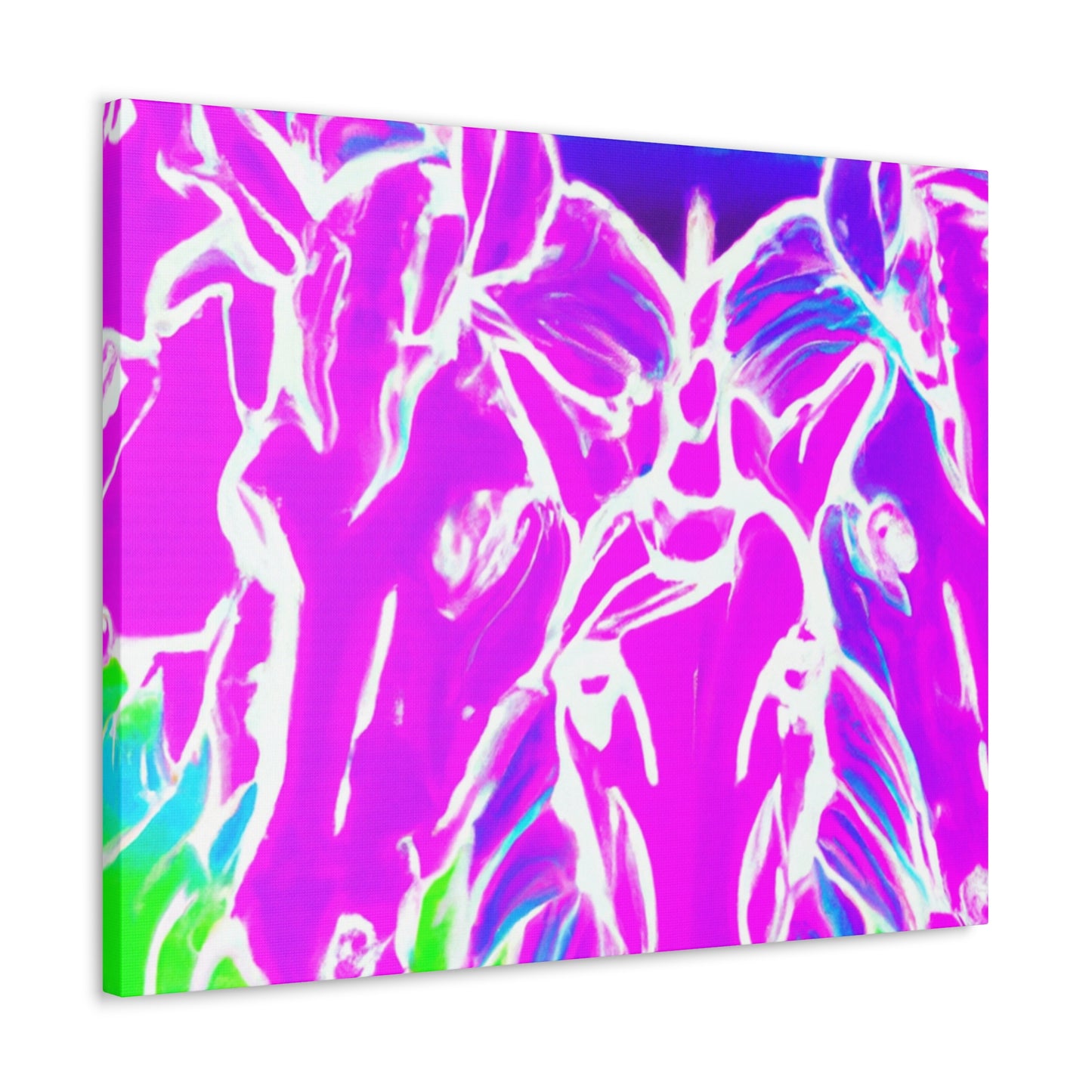 Neon Splendor Unicorns. NEON Unicorns Art Canvas