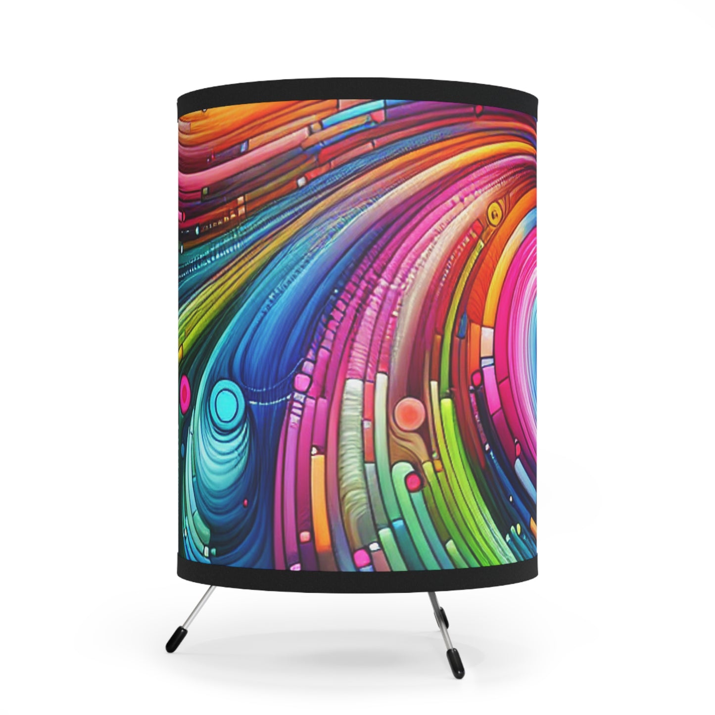 Leonardo Rinascimento - Trippy Infity Patterns Art Tripod Lamp