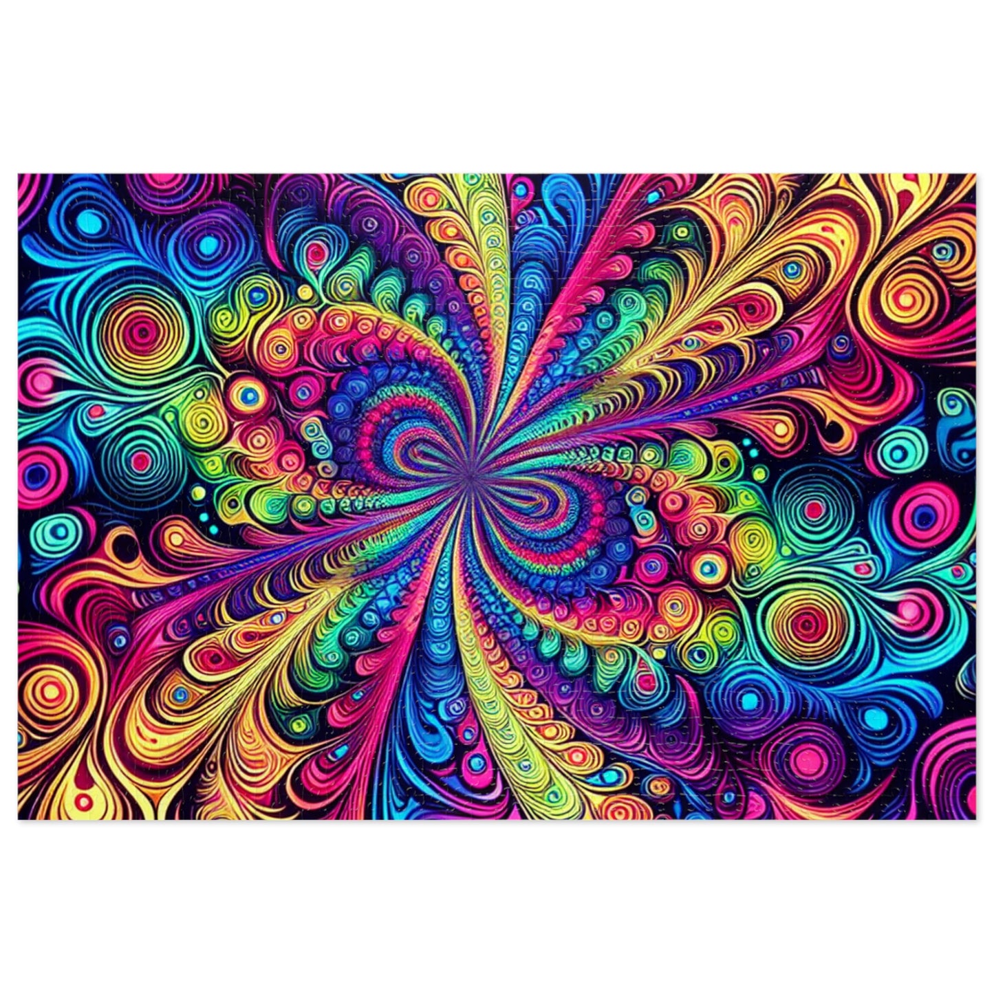NeonInfinityVibe. - Neon Trippy Infinity Patterns Puzzle 30, 110, 252, and 1000 Pieces