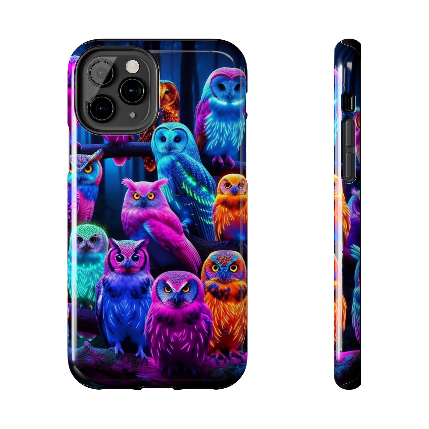 Neon Party of Owls NEON Owls Phone Case Iphone 7 8 9 10 11 12 13 14 Pro Max Mini Plus XR XS SE