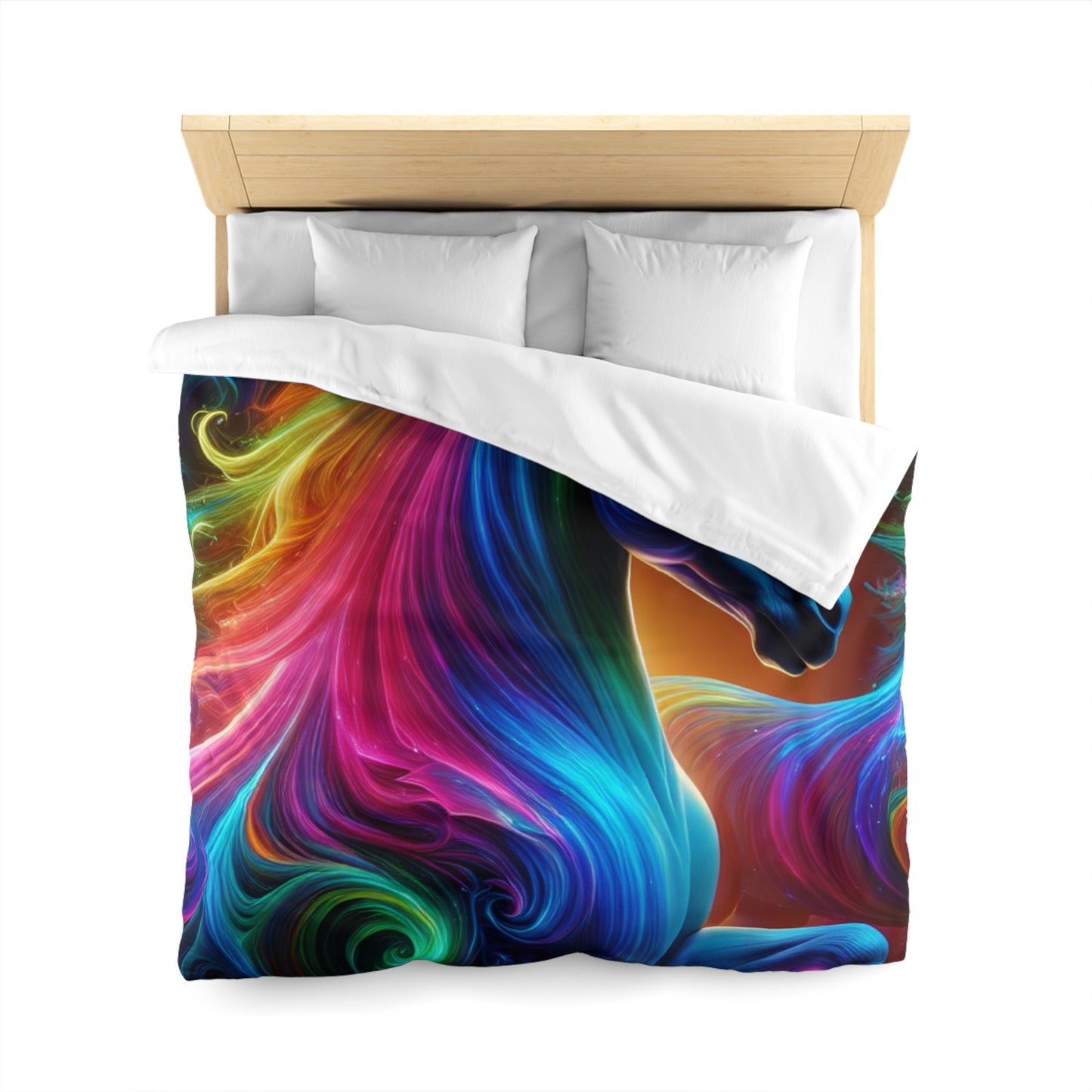Giovanni Caravaggio - NEON Unicorns Microfiber Duvet Cover