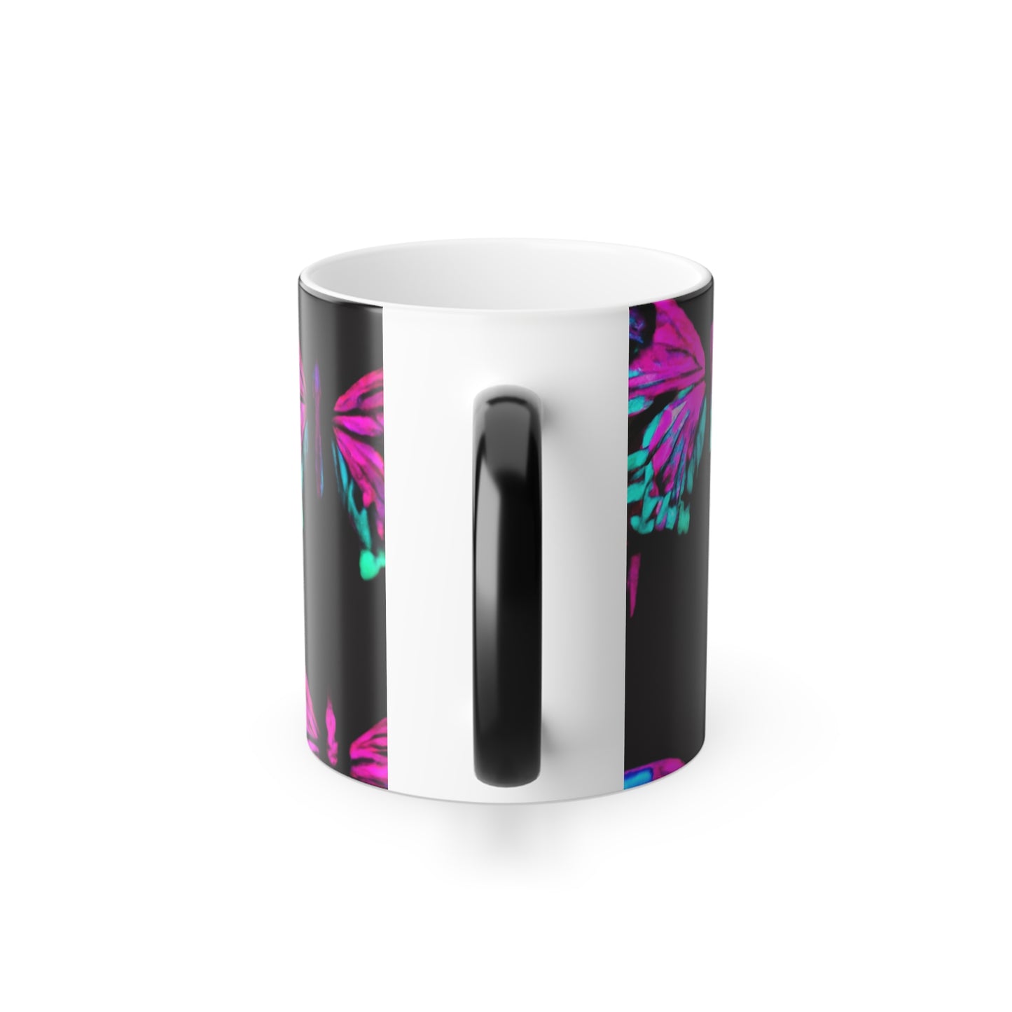 "Neon Butterflies in Flight" Neon Butterflies 11oz Color Morphing Mug
