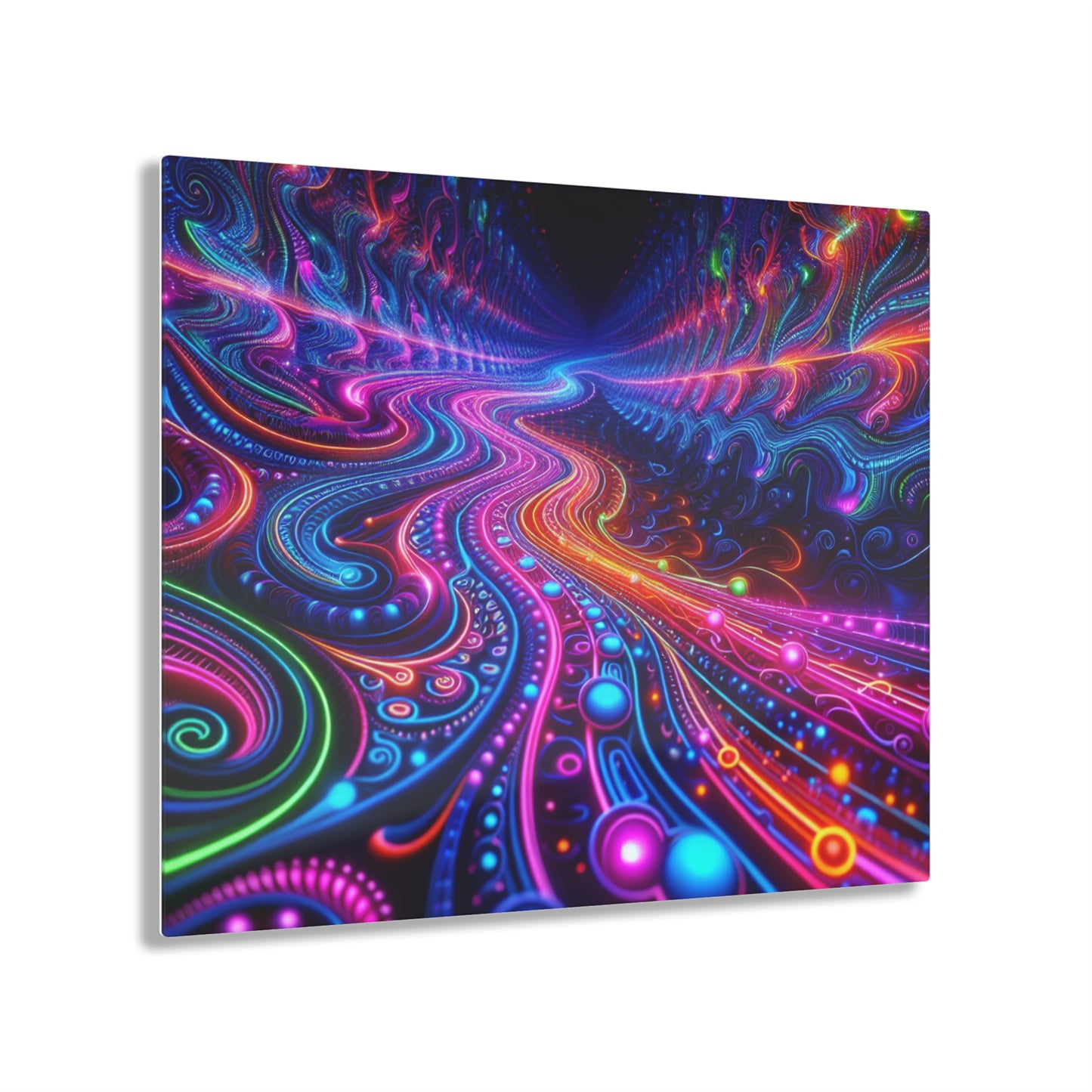 'Vibrant Infinity Prism' Trippy infity Pattern 1/4" Glossy Acrylic Art