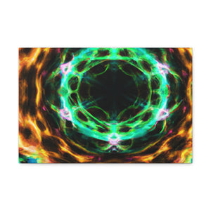 Galactic Neon Hyperspace Splatter. Trippy Infinity Patterns Art Canvas