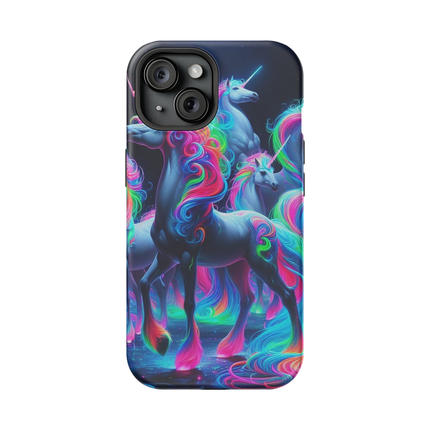 Neon Unicorn Prism. Neon Unicorns Premium Art Magsafe Magnet Tough IPhone 13 14 15 Pro Plus Max and Mini in Matte and Glossy Phone cases