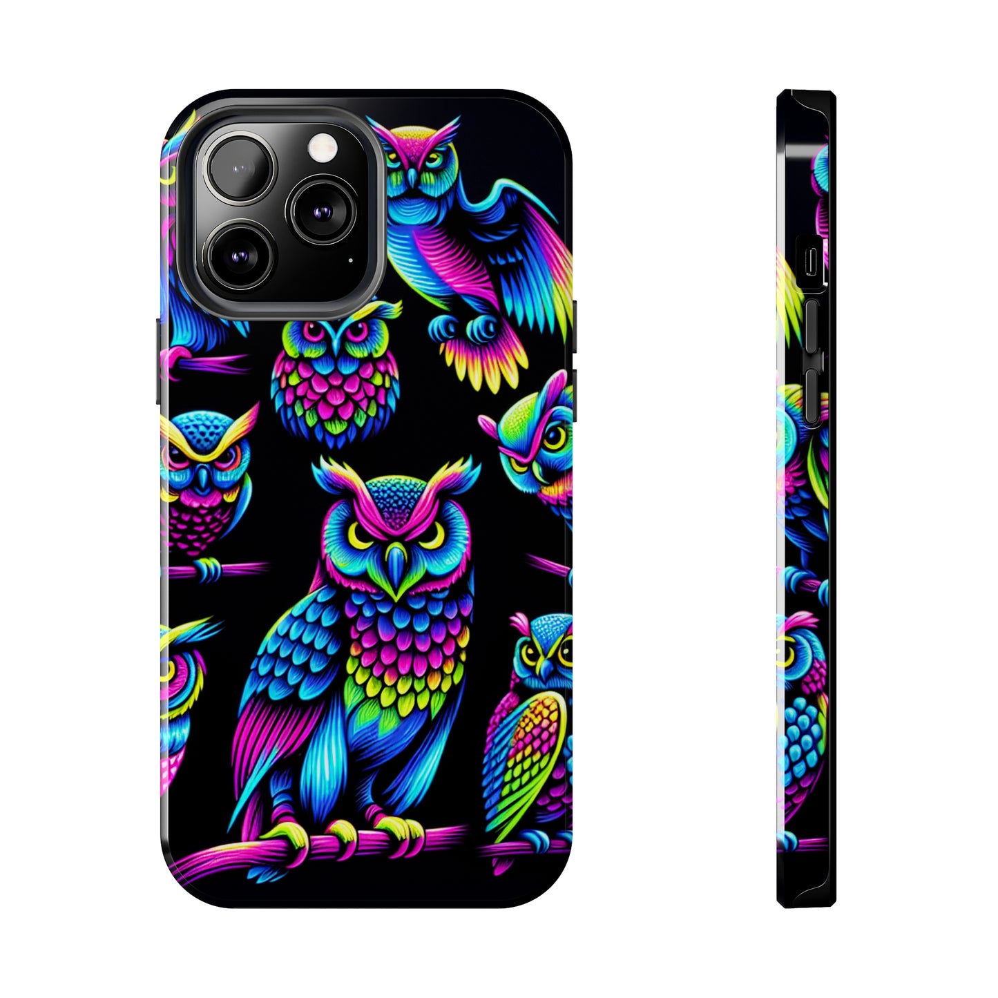 Neon Glowing Owls. NEON Owls Tough Phone Case