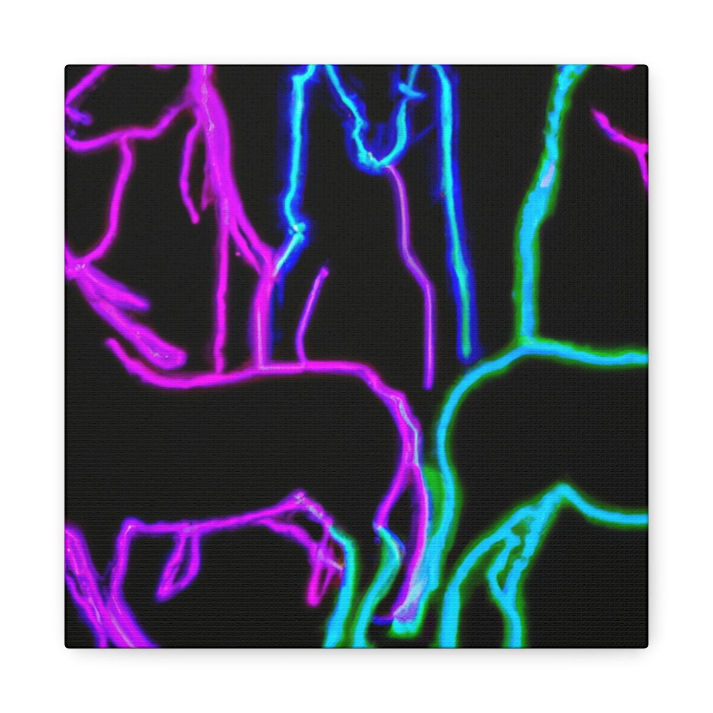 Vibrant Neon Unicornscape. NEON Unicorns Art Canvas