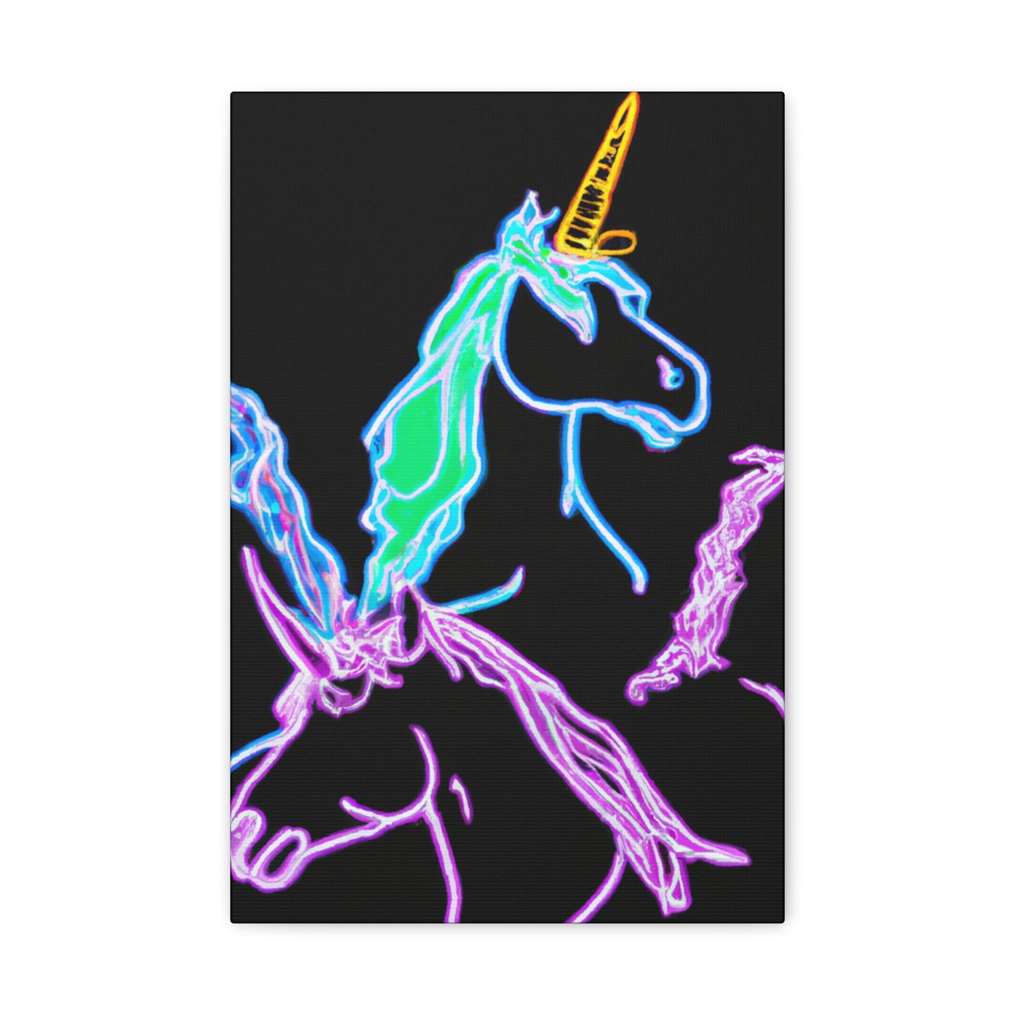 "Galactic Shebang of Neon Unicorns" NEON Unicorns Art Canvas
