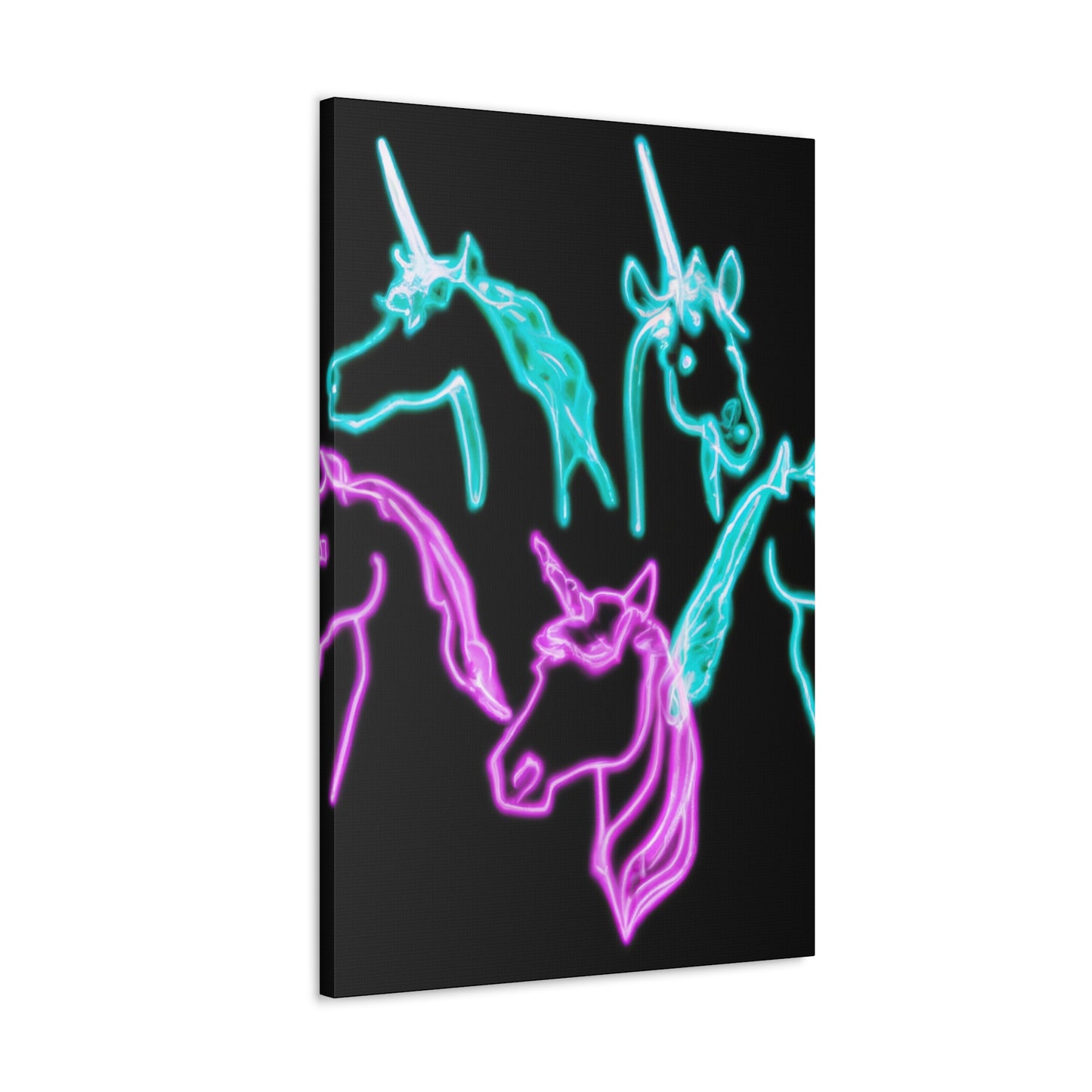 'Neon Unicorn Pod' NEON Unicorns Art Canvas