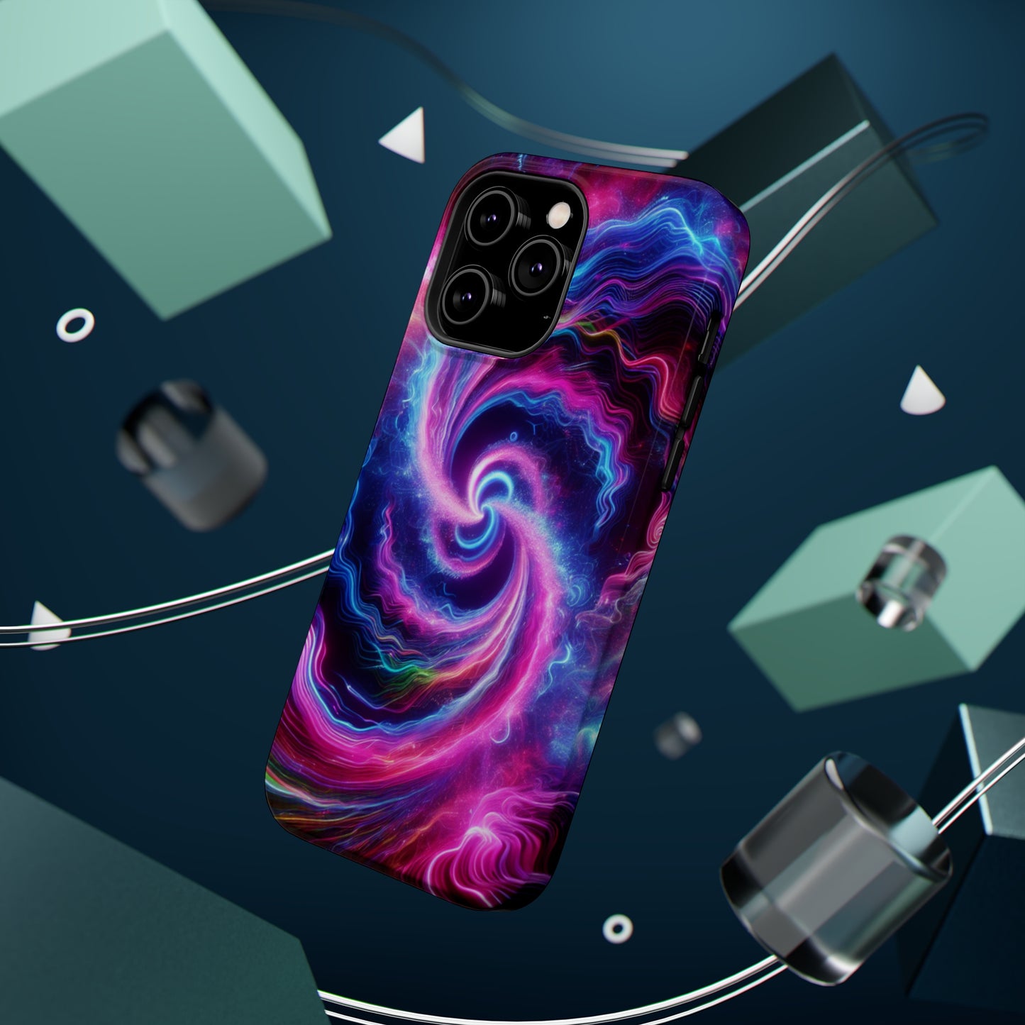 Infinite Neon Horizon Neon Trippy Infinity Patterns Premium Art Magsafe Magnet Tough IPhone 13 14 15 Pro Plus Max and Mini in Matte and Glossy Phone cases