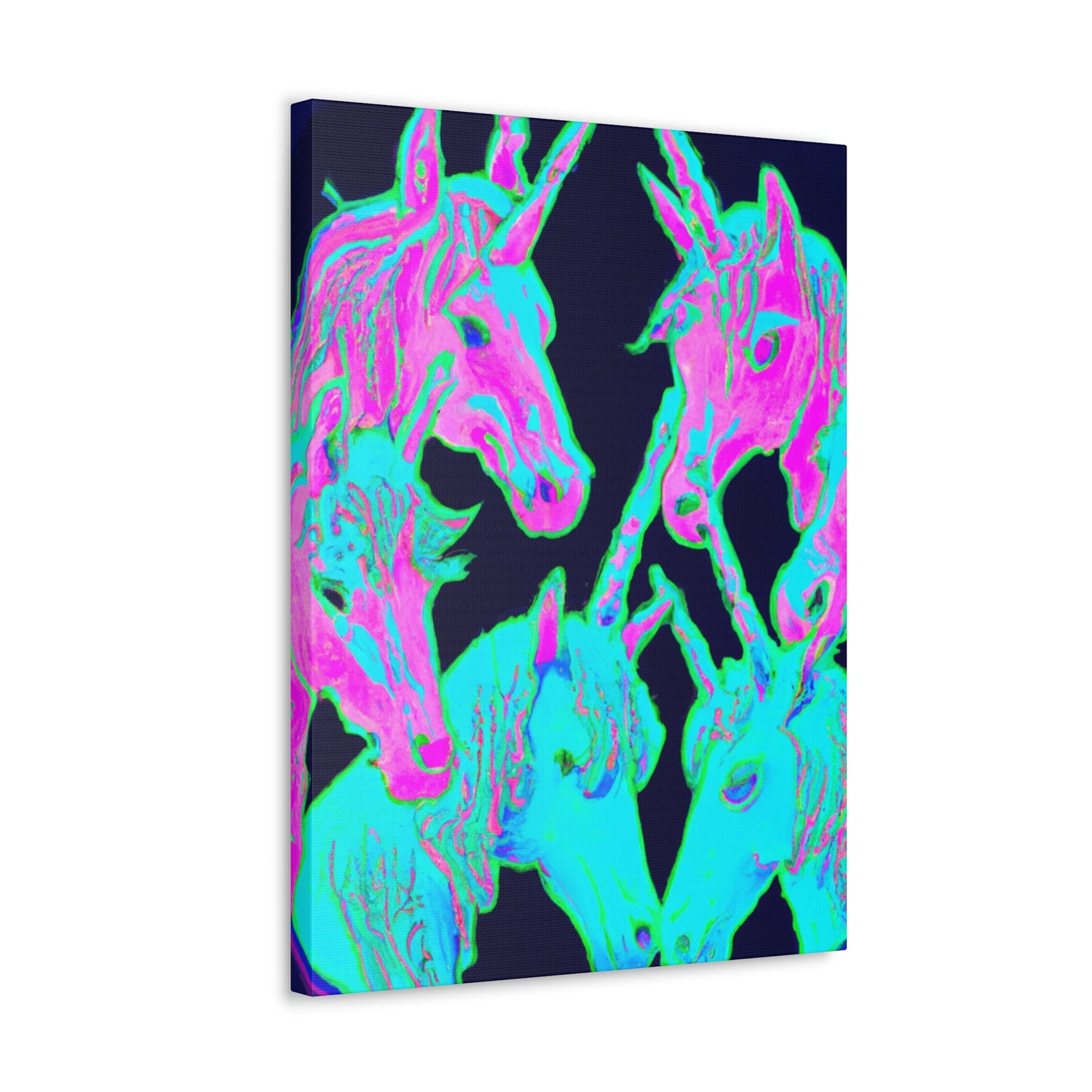 Neon Rainbow Herd NEON Unicorns Art Canvas