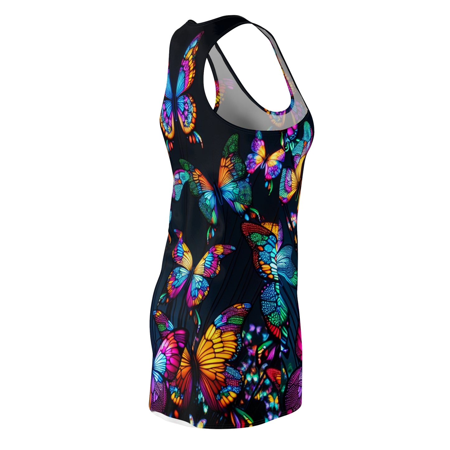 Neon Twilight Fireflies Neon Butterflies Racerback Dress