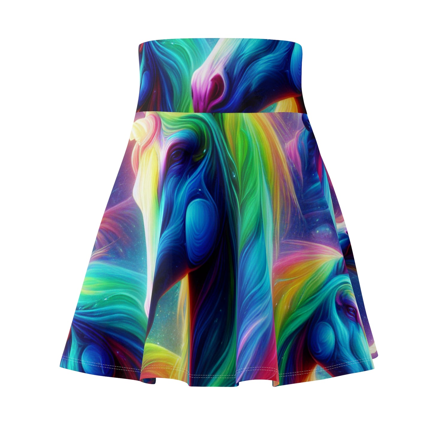 "Illuminated Mysticism" -NEON Unicorns Woman' Skater Skirt