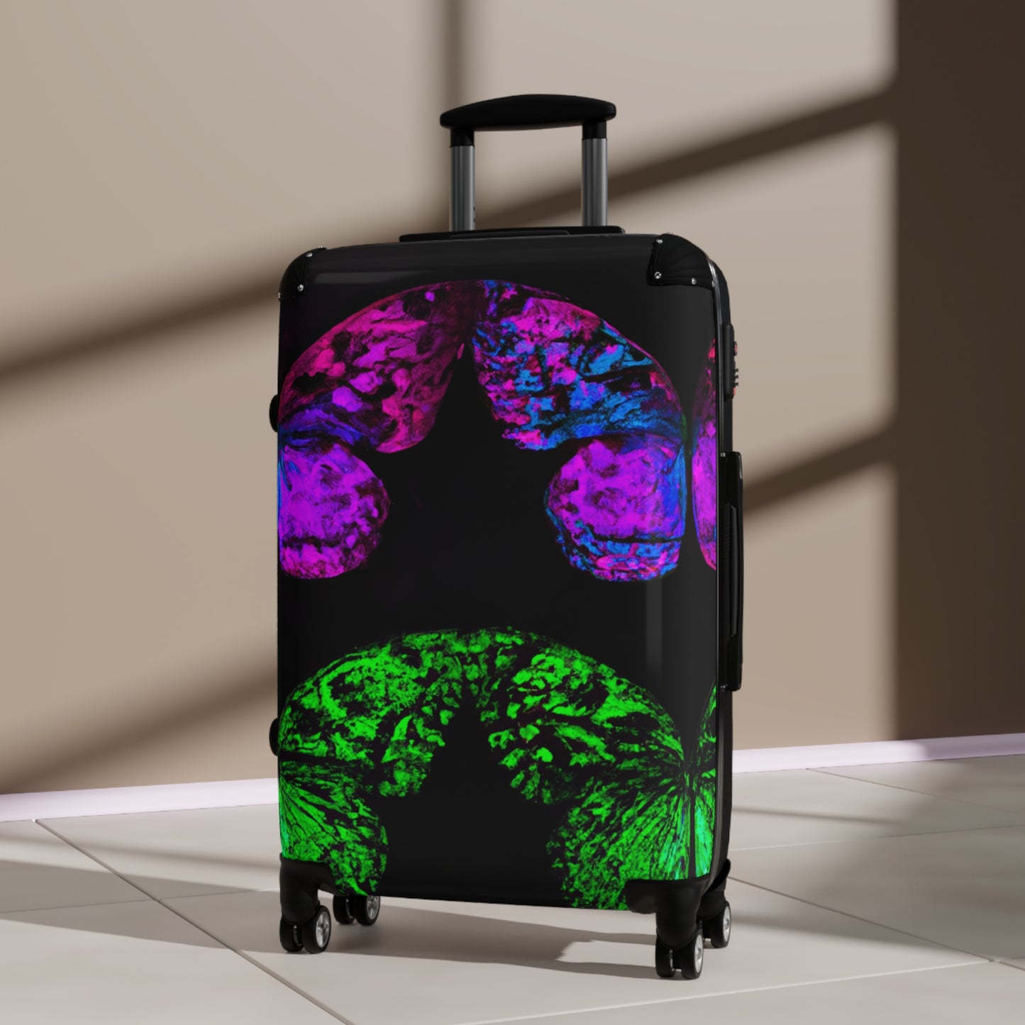 "Neon Flutterings" - Neon Butterflies Suitcase