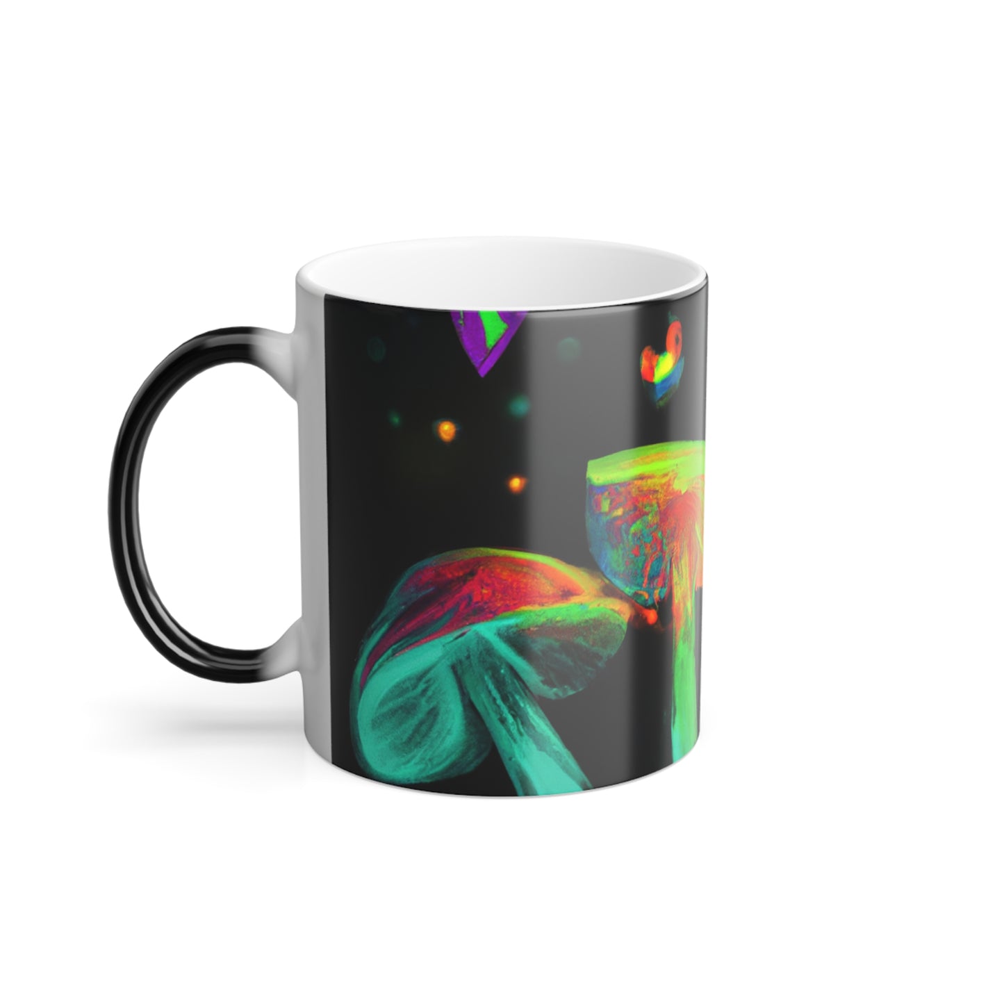 "Neon Harmony" Mushrooms & Butterflies 11oz Color Morphing Mug