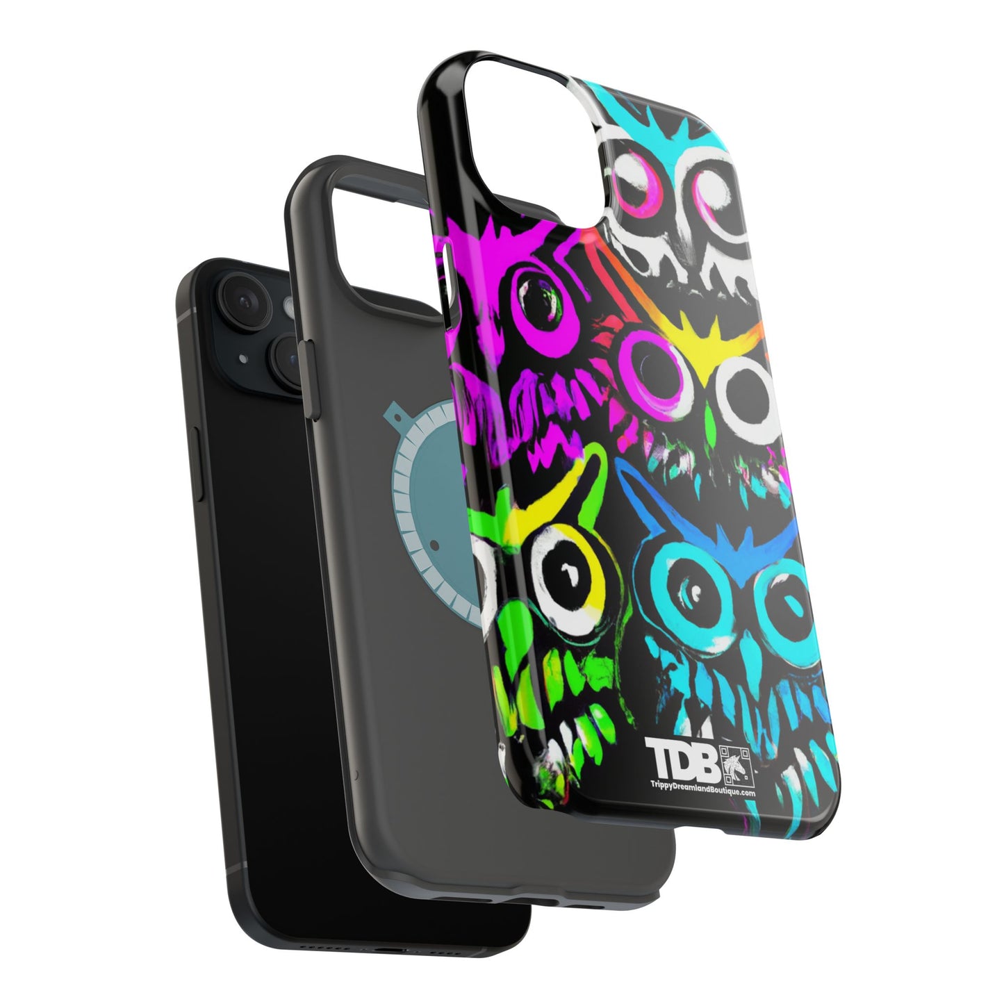 TDB iPhone Magnetic Tough Case - Psychedelic Rave Owl Design