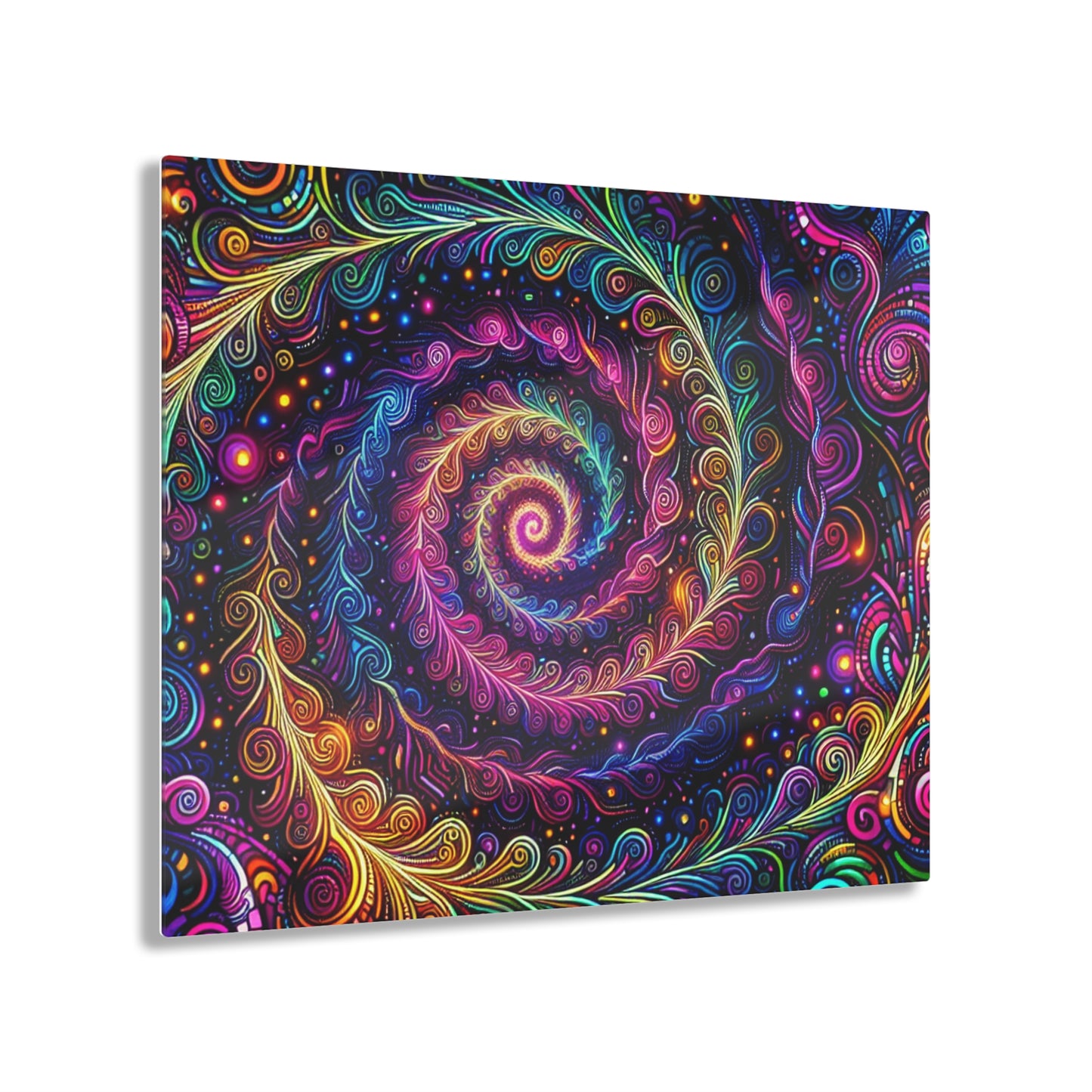 Vibrant Infinity Voyage. Trippy infity Pattern 1/4" Glossy Acrylic Art