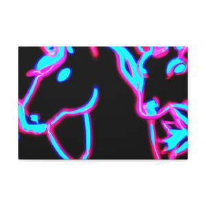 Vibrant Neon Dreamscape NEON Unicorns Art Canvas