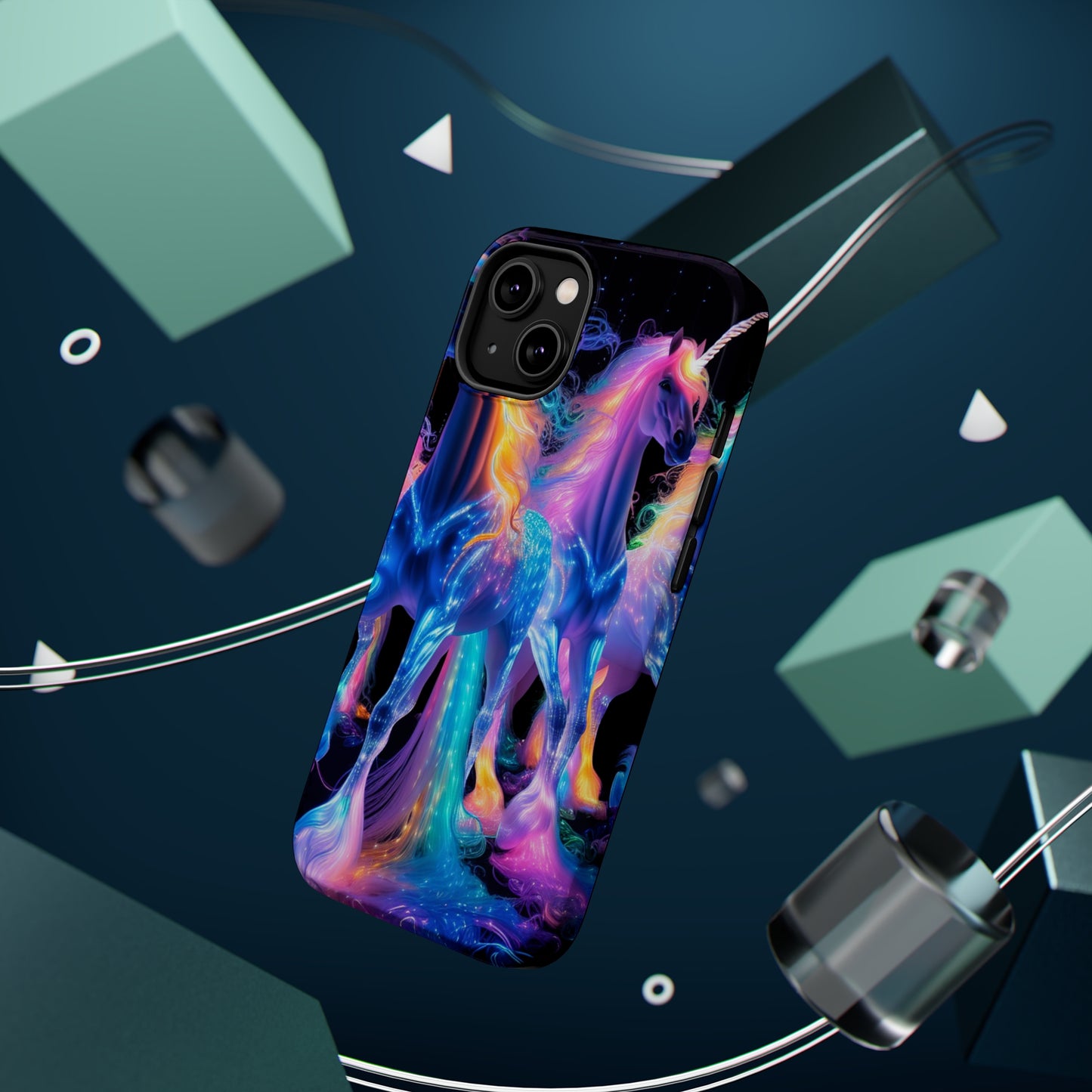 Neon Unicorn Bliss Neon Unicorns Premium Art Magsafe Magnet Tough IPhone 13 14 15 Pro Plus Max and Mini in Matte and Glossy Phone cases