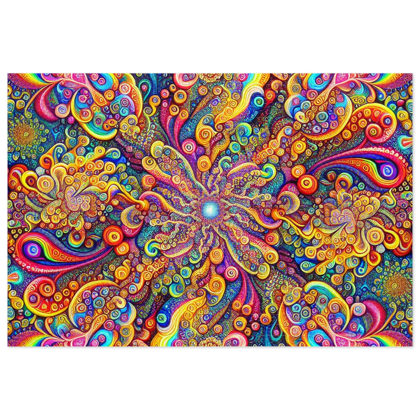 Neon Infinitude - Neon Trippy Infinity Patterns Puzzle 30, 110, 252, and 1000 Pieces