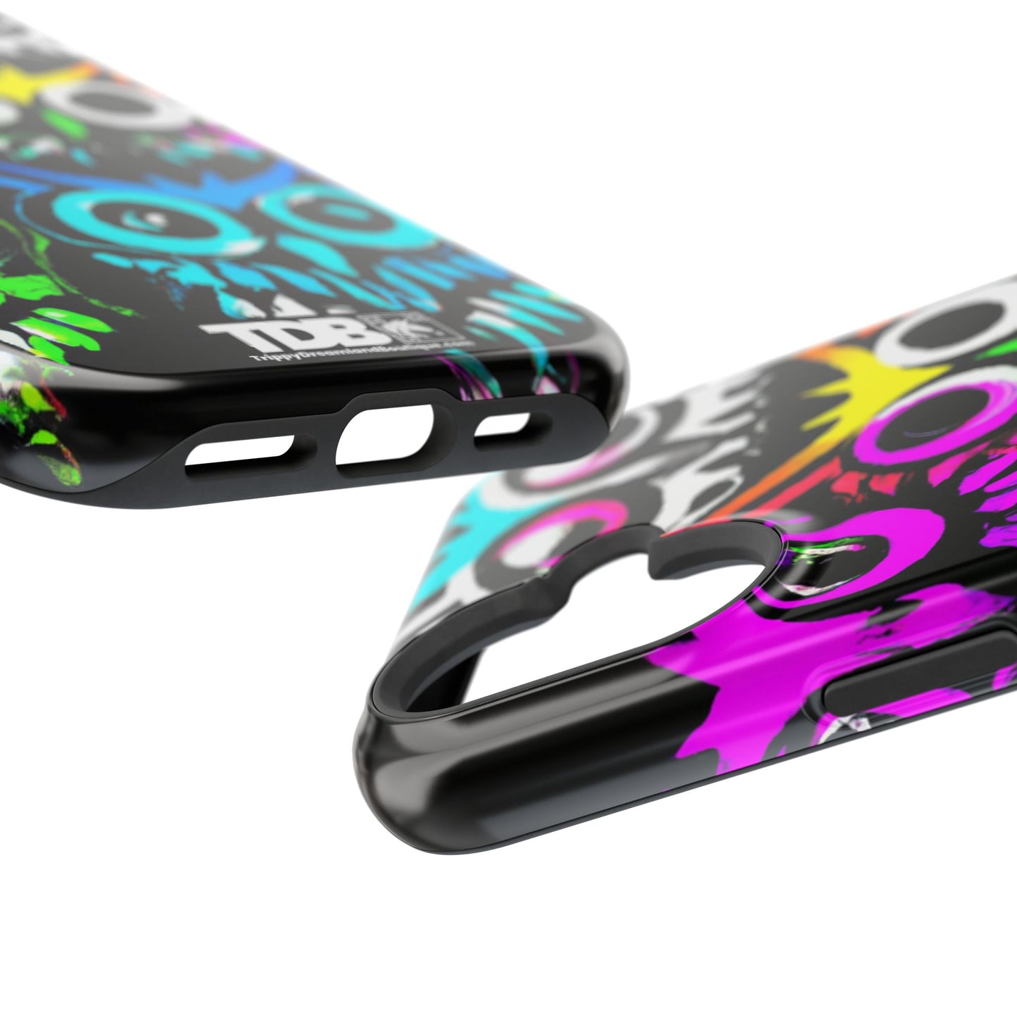 TDB Psychedelic Rave Owl Impact-Resistant Phone Case - Colorful Protection