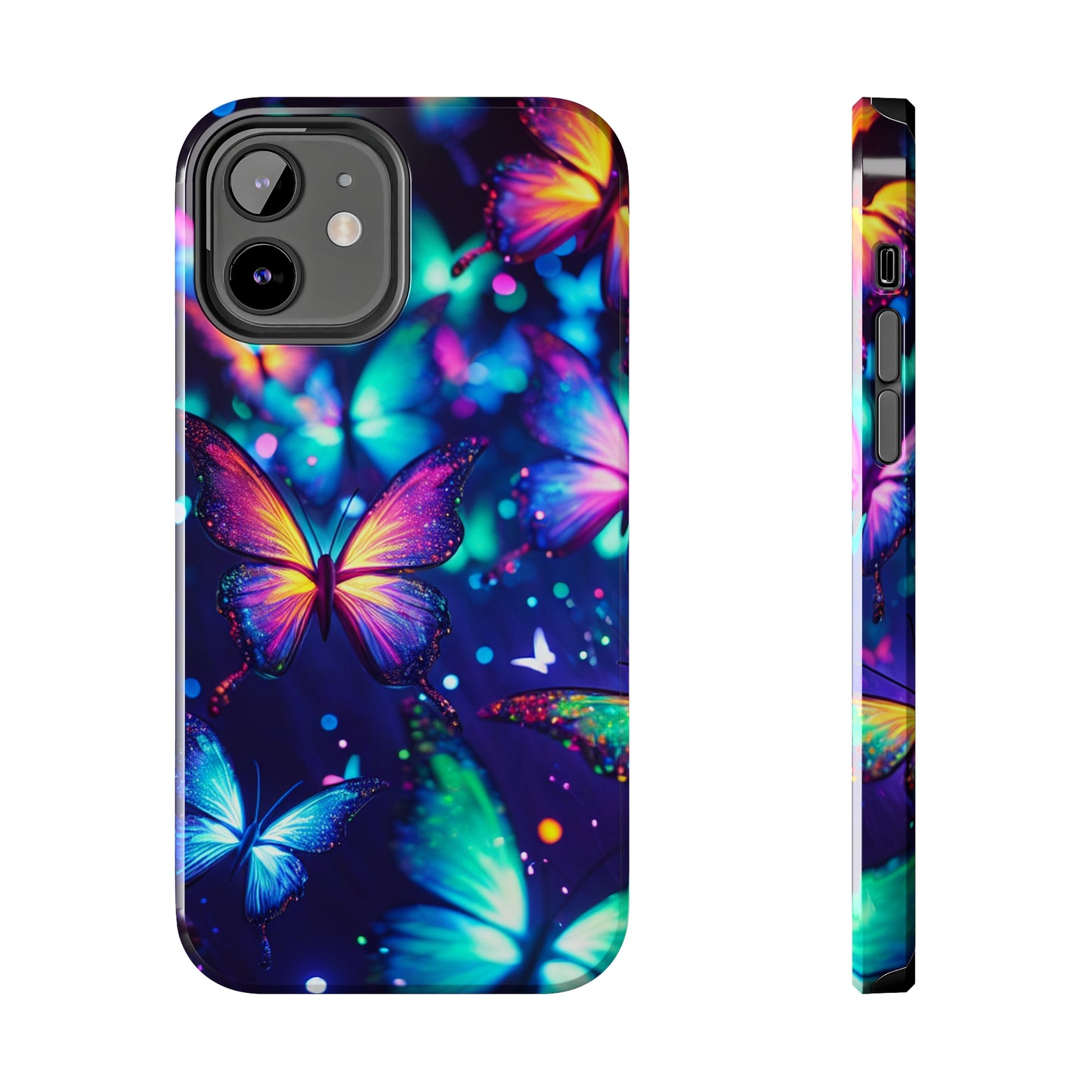 Neon Flutterings. NEON Butterflies Tough Phone Case Iphone 6 7 8 9 10 11 12 13 14 SE X XR XS Pro Max Mini Plus