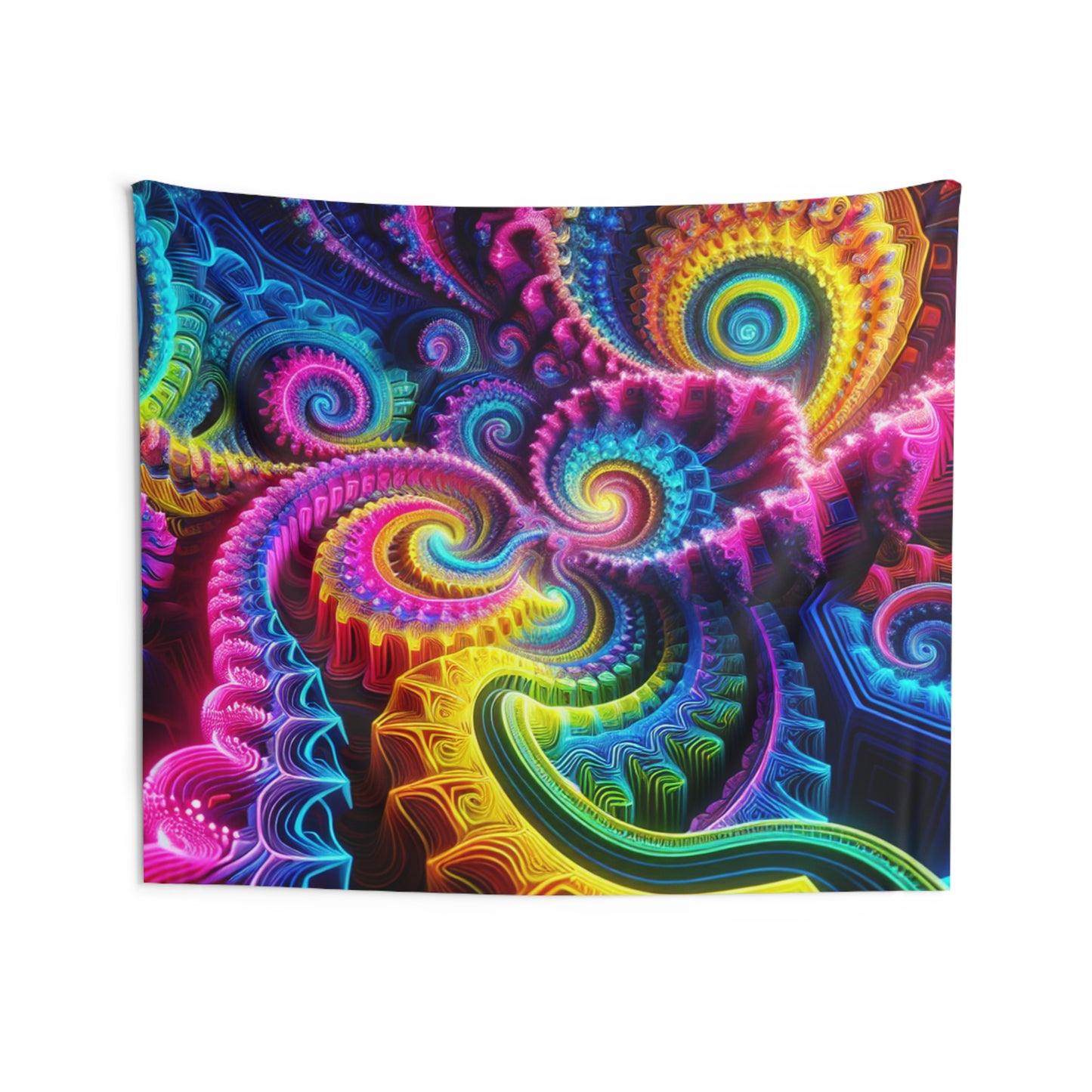 Neon Infinity Vortex. Infinity Patterns Art Tapestry