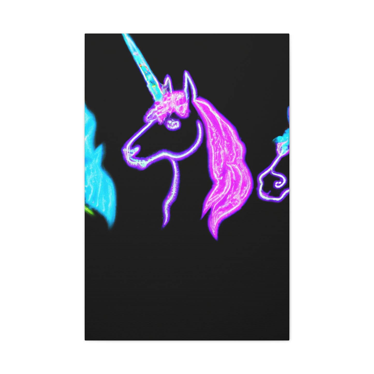 Neon Unicornscape. NEON Unicorns Art Canvas