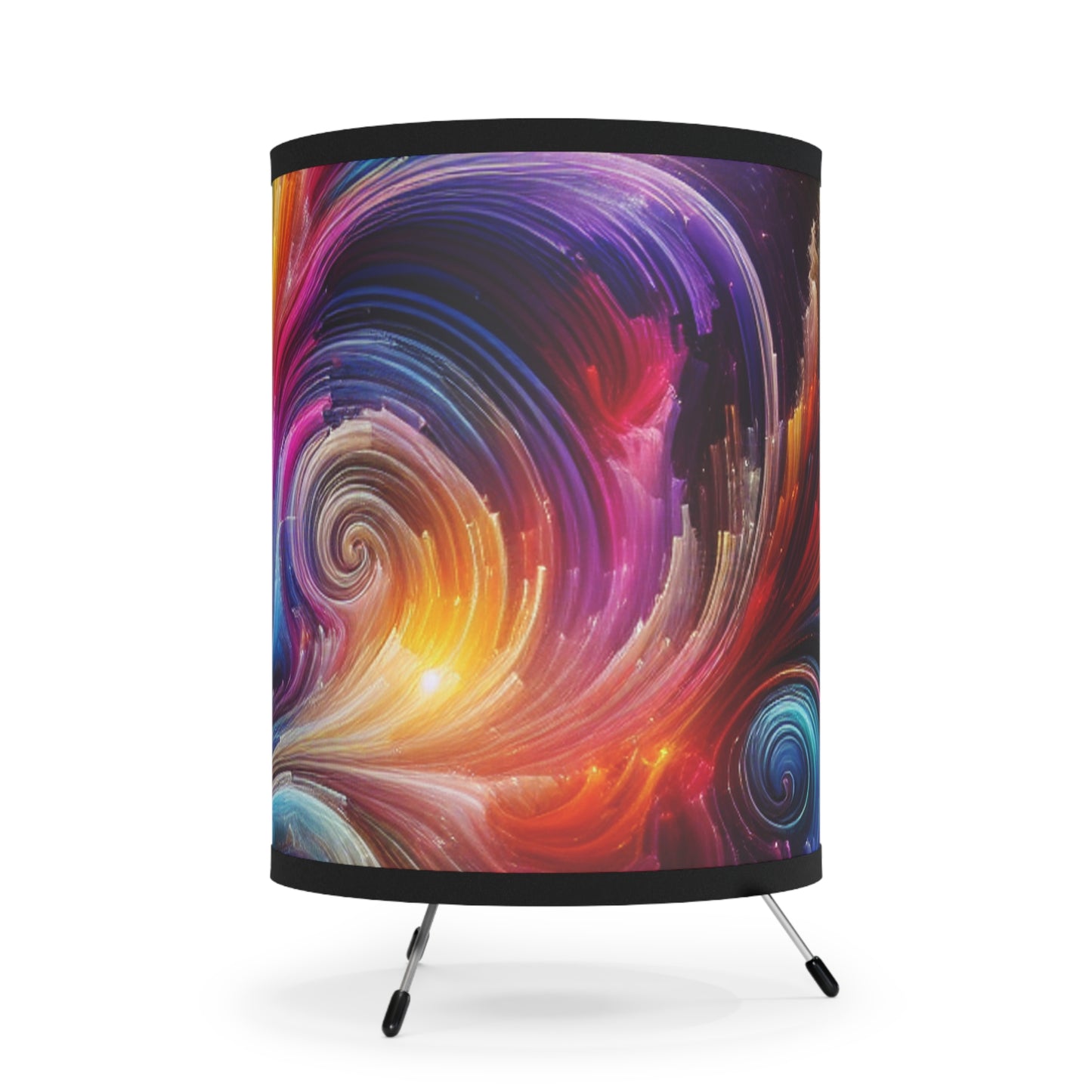 Leonardo da Vincini - Trippy Infity Patterns Art Tripod Lamp