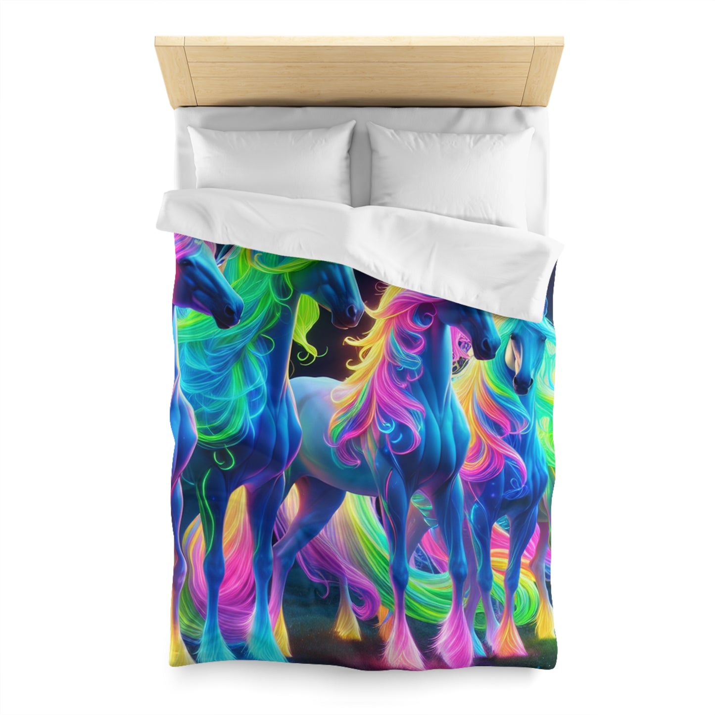 Ambrosius van Schiedam - NEON Unicorns Microfiber Duvet Cover