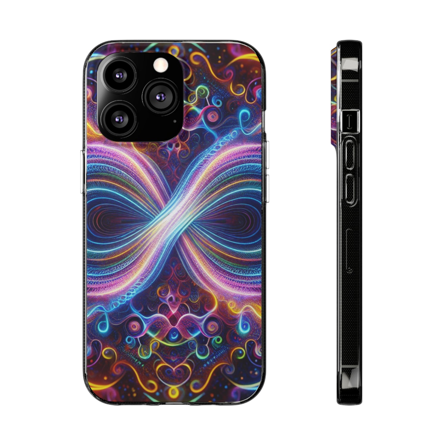 "Neon Infinity Bliss" Infinity Patterns Art Polycarbonate Phone Case