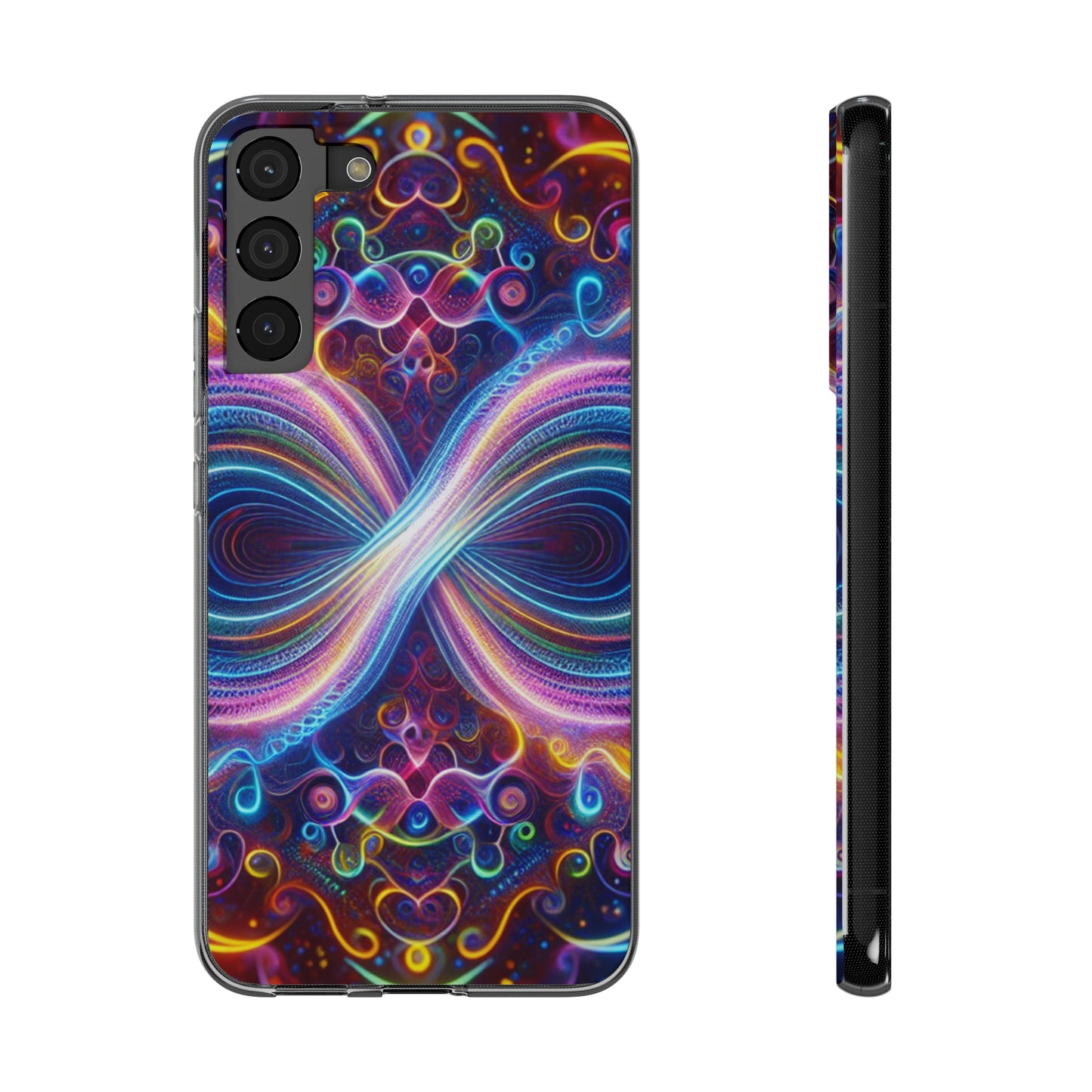 "Neon Infinity Bliss" Infinity Patterns Art Polycarbonate Phone Case