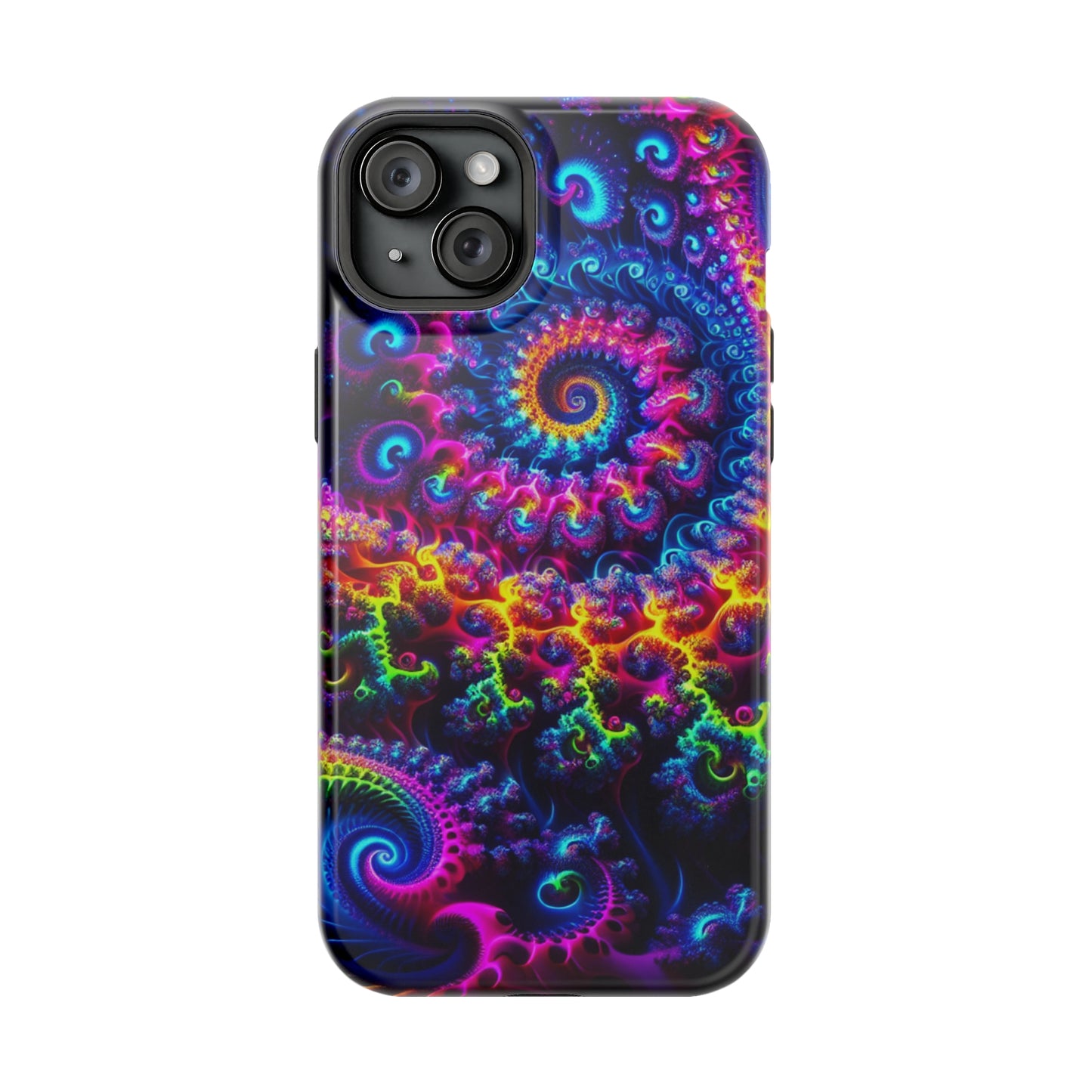 Twilight Infinyscape Neon Trippy Infinity Patterns Premium Art Magsafe Magnet Tough IPhone 13 14 15 Pro Plus Max and Mini in Matte and Glossy Phone cases