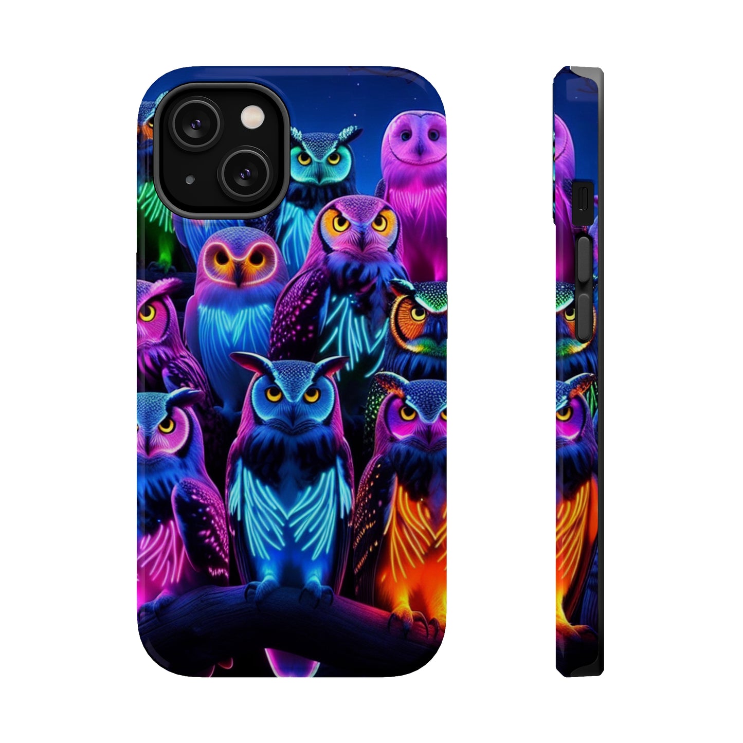 Neon Nocturne Owls. Neon Owls Premium Art Magsafe Magnet Tough IPhone 13 14 15 Pro Plus Max and Mini in Matte and Glossy Phone cases